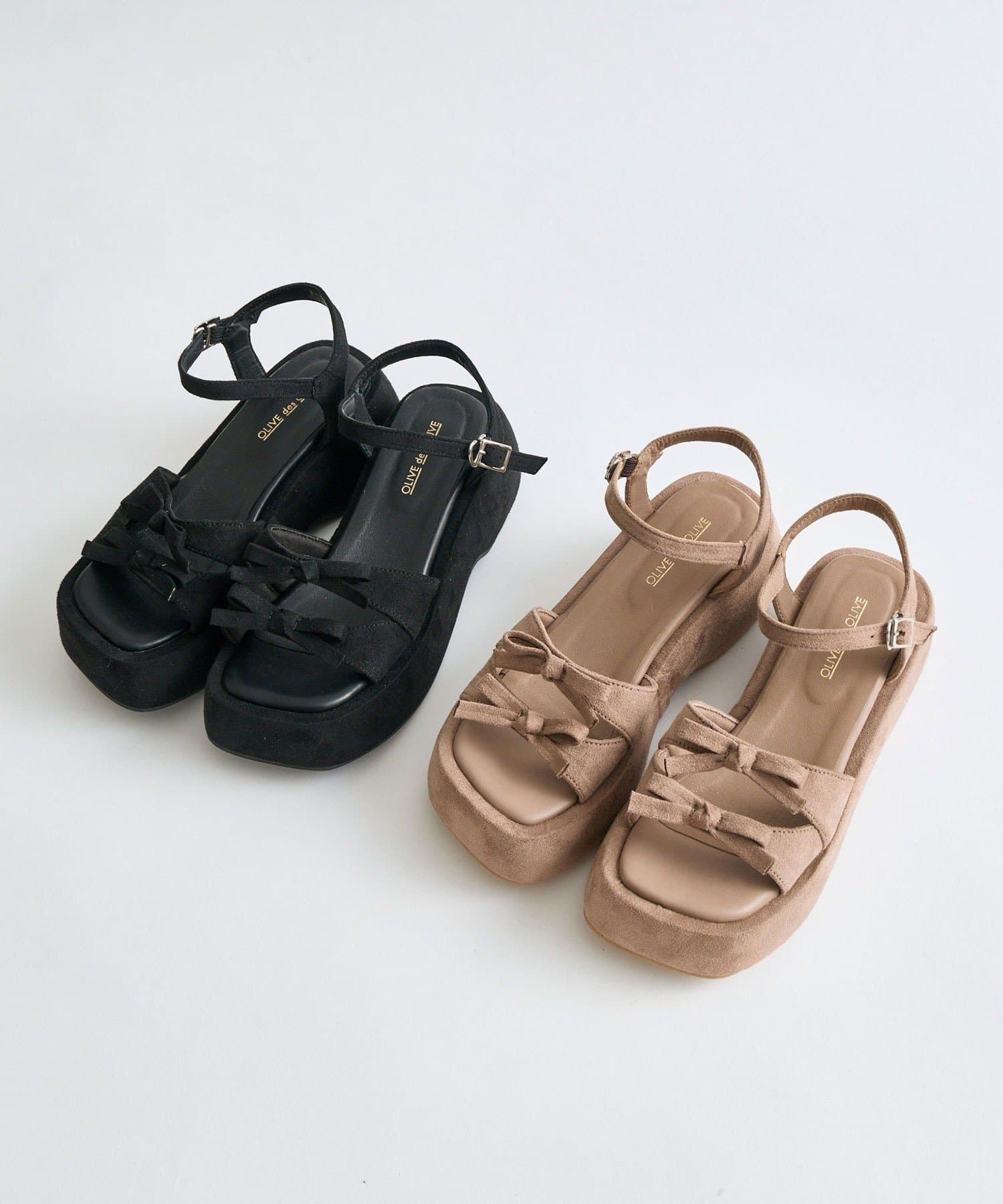 NICE CLAUP / OLIVE des OLIVE OUTLET(ナイスクラップ  / オリーブ デ オリーブ アウトレット) 【OLIVE des OLIVE】カバー付きリボンサンダル