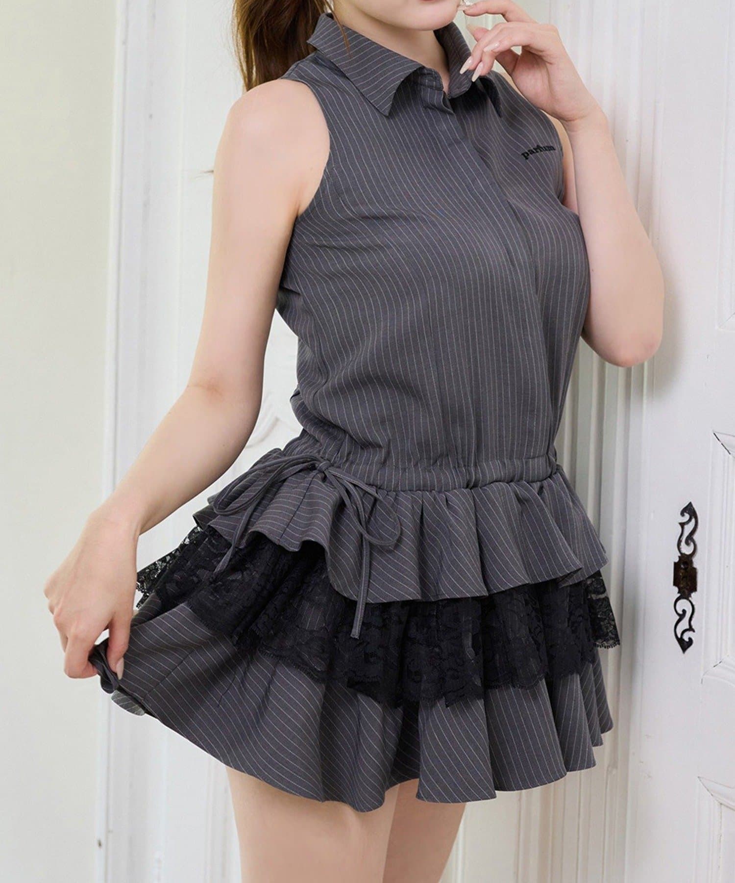 NICE CLAUP / OLIVE des OLIVE OUTLET(ナイスクラップ  / オリーブ デ オリーブ アウトレット) 【one after another】アメスリティアードシャツワンピ