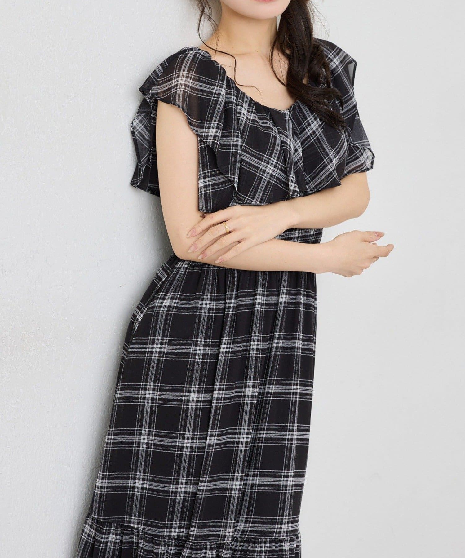 NICE CLAUP / OLIVE des OLIVE OUTLET(ナイスクラップ  / オリーブ デ オリーブ アウトレット) 【one after another】パイピングロングワンピ