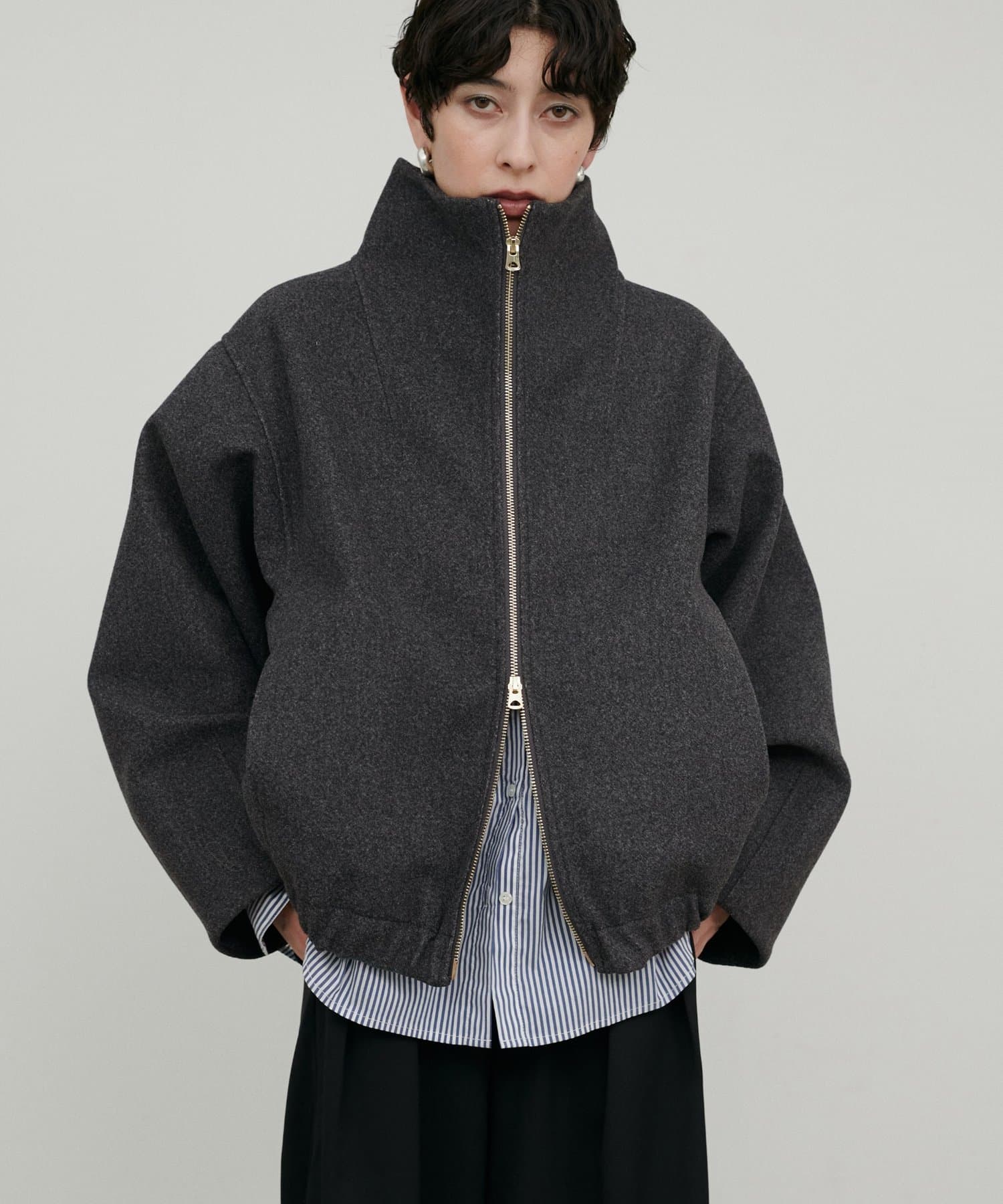LARUTA(ラルータ) Wフェイス両開きZIPショートコート