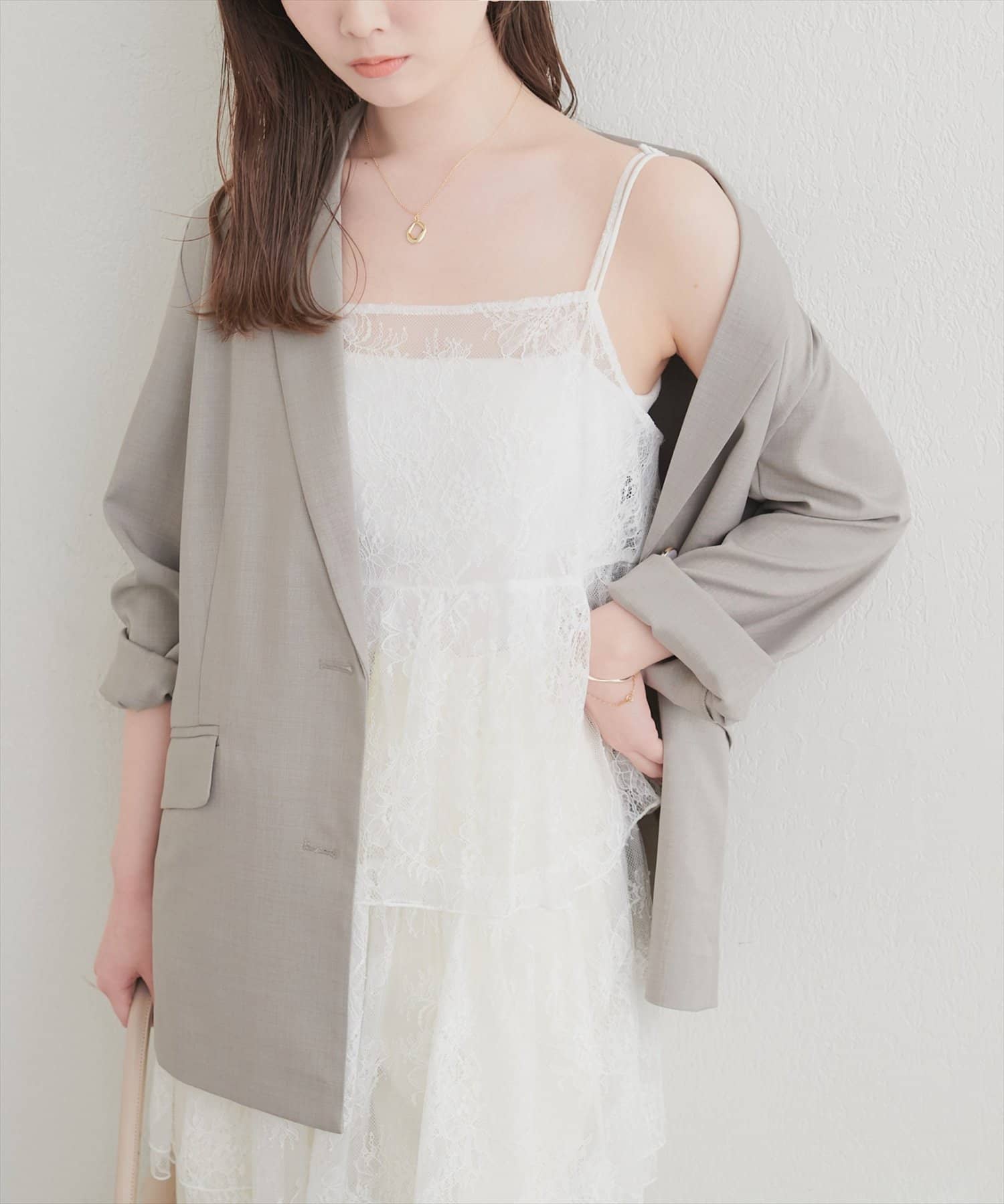 natural couture(ナチュラルクチュール) レースティアードチュニック