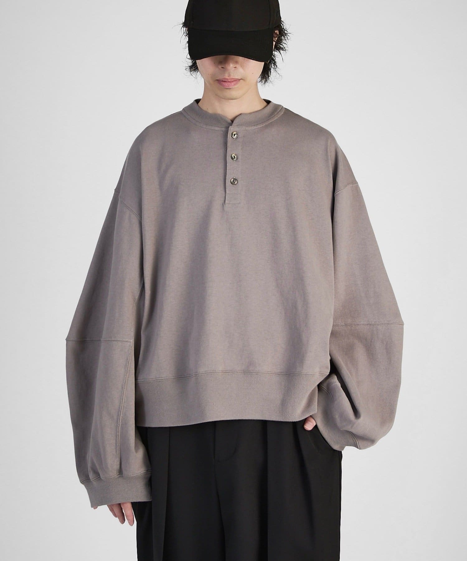Lui's(ルイス) 【Neucon/ニューコン】ワイドスリーブヘンリーネックビッグロンT