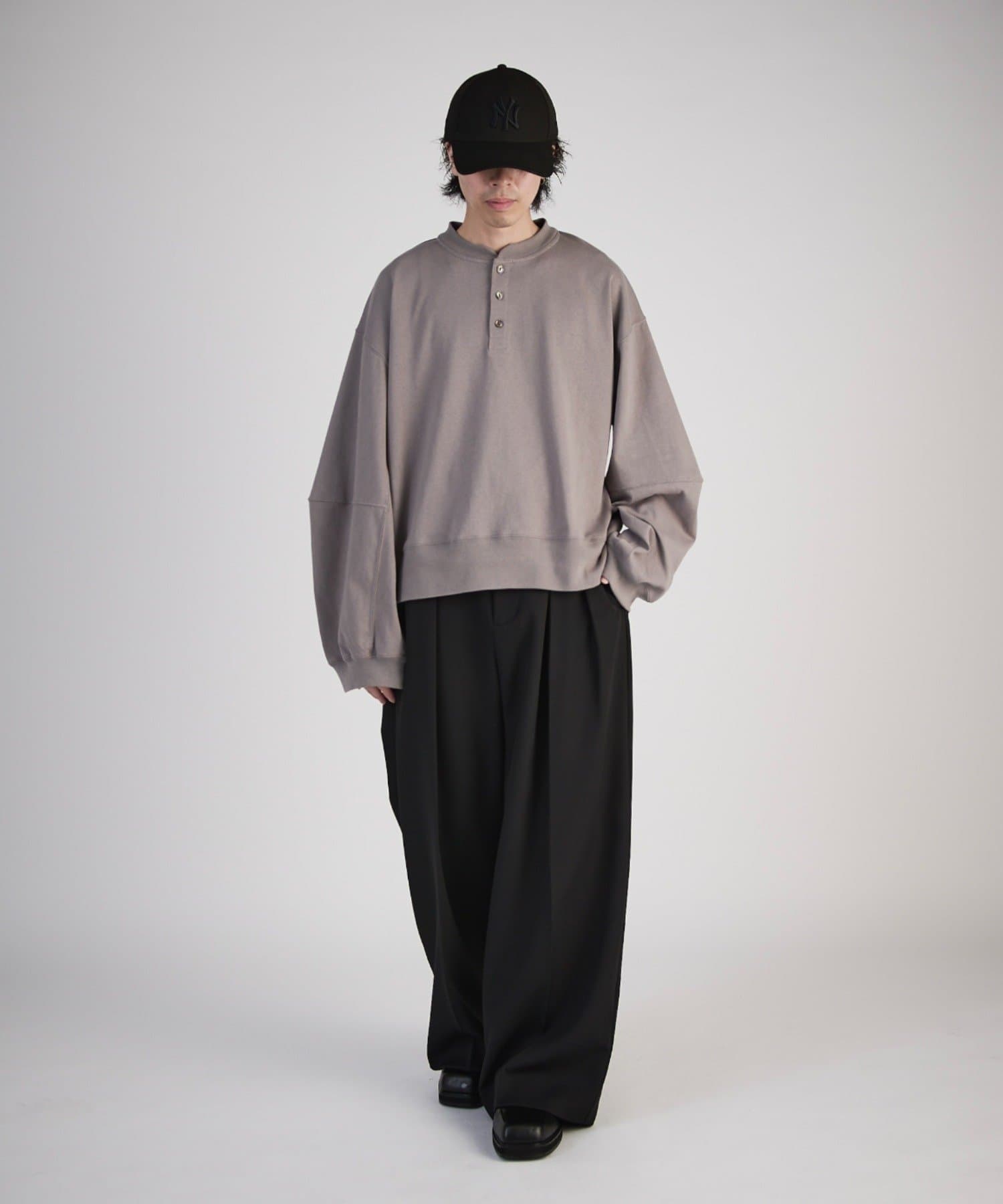 Lui's(ルイス) 【Neucon/ニューコン】ワイドスリーブヘンリーネックビッグロンT