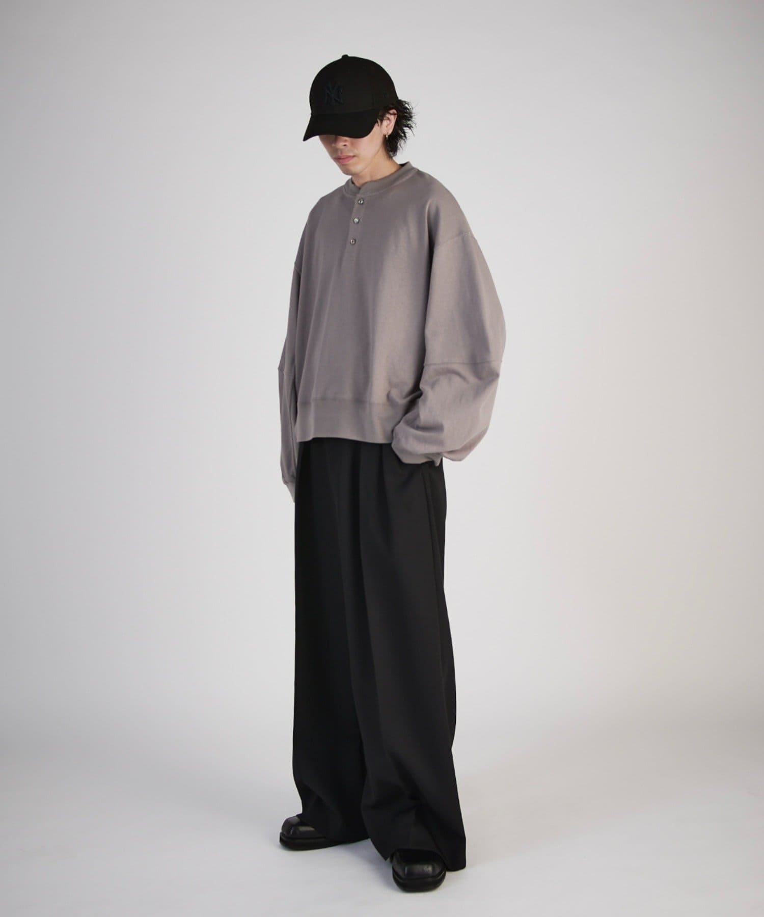 Lui's(ルイス) 【Neucon/ニューコン】ワイドスリーブヘンリーネックビッグロンT
