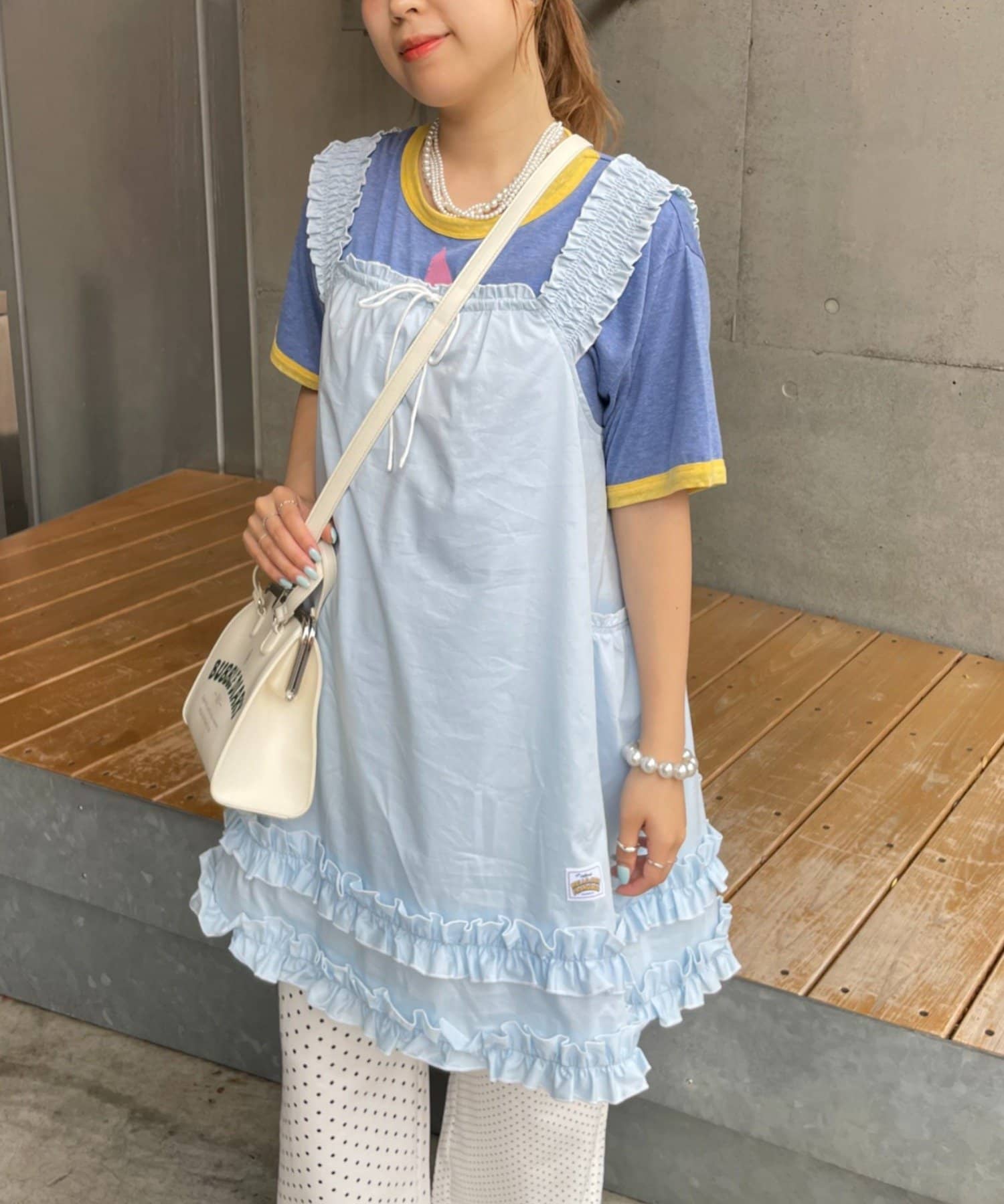 CIAOPANIC TYPY(チャオパニックティピー) 【HELLO.SANFRANCISCO】シャーリングフリルメロウチュニック