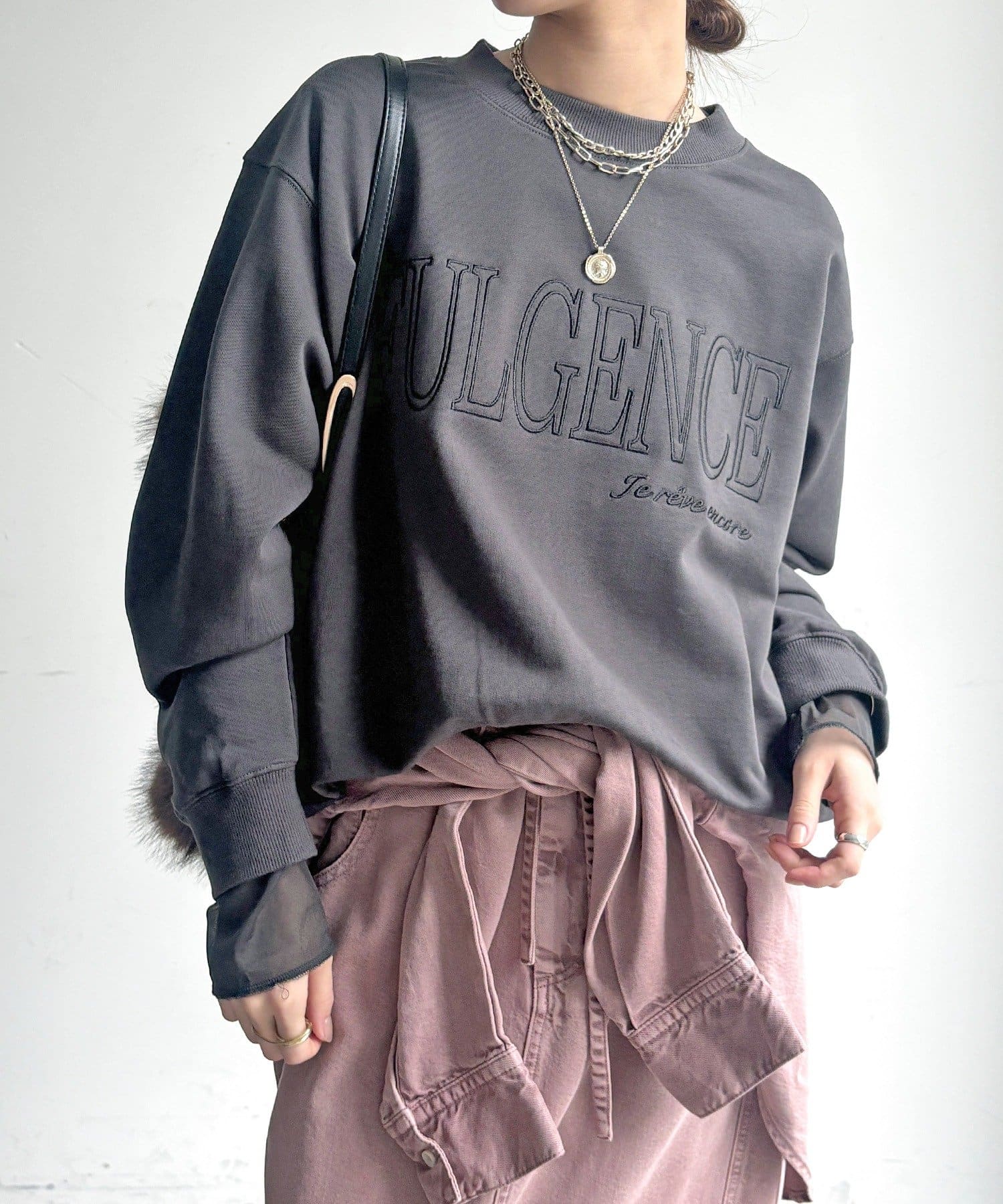 DOUDOU(ドゥドゥ) 【WEB限定】 FULGENCE裏毛ロゴ刺繍プルオーバー