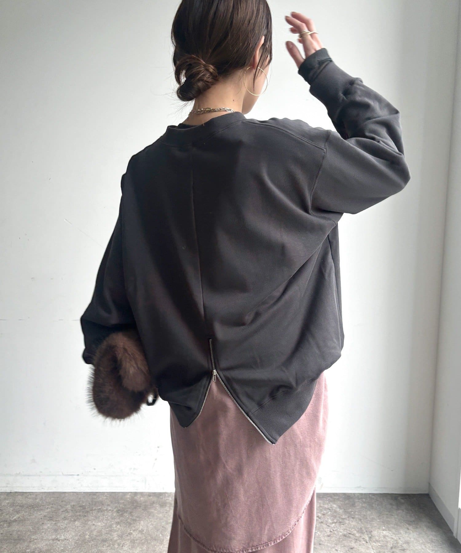 DOUDOU(ドゥドゥ) 【WEB限定】 FULGENCE裏毛ロゴ刺繍プルオーバー