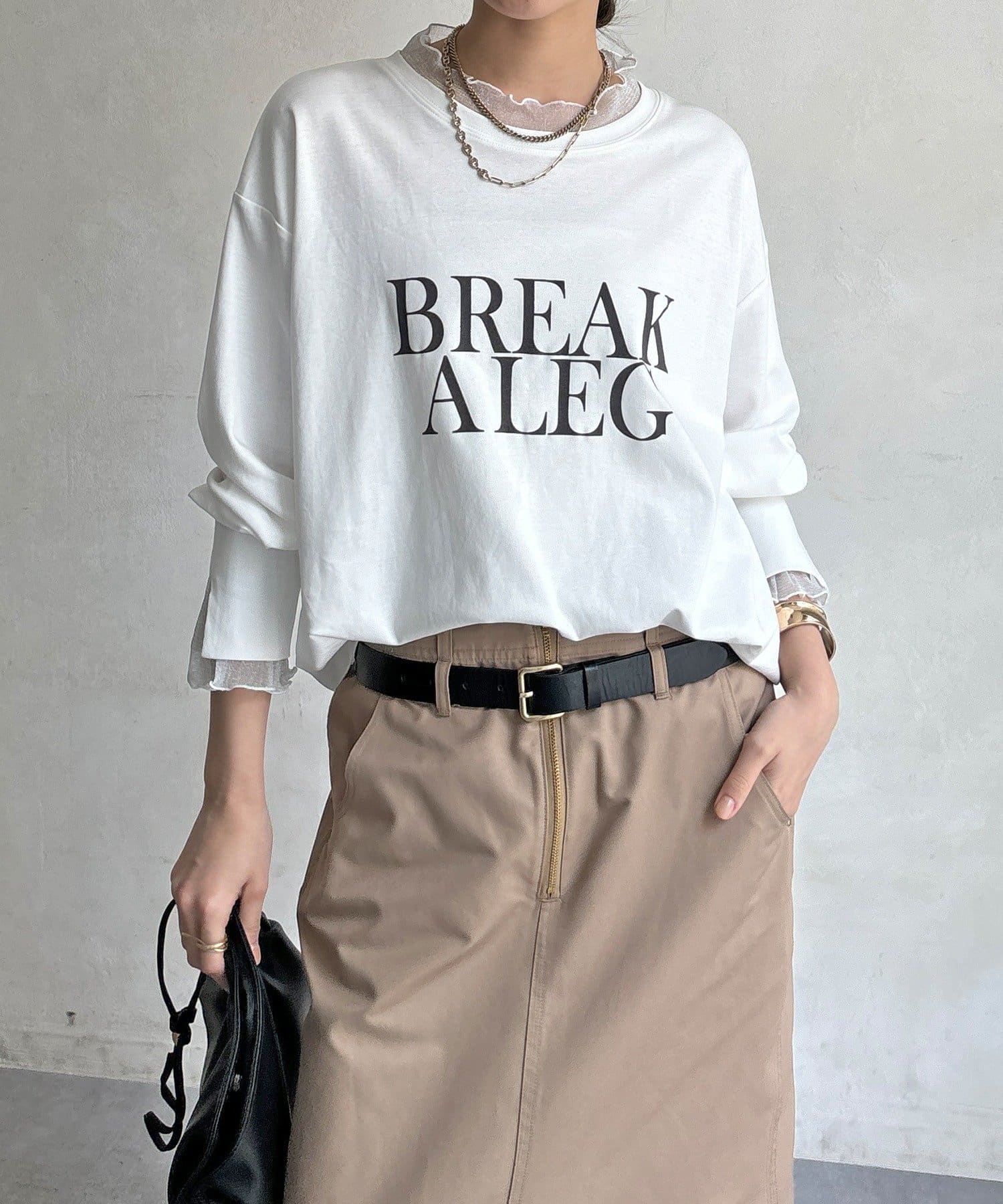 DOUDOU(ドゥドゥ) 【WEB限定】BREAK ALEGフロッキーレイヤードロンTEE