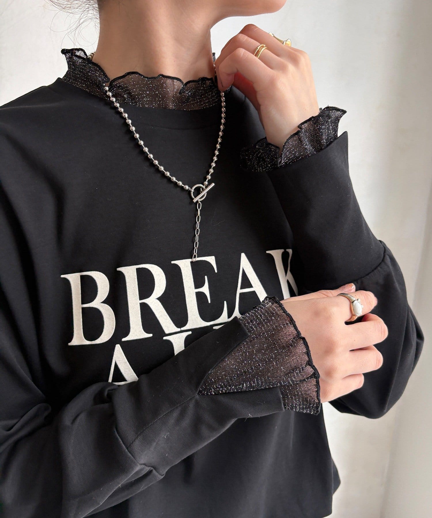 DOUDOU(ドゥドゥ) 【WEB限定】BREAK ALEGフロッキーレイヤードロンTEE