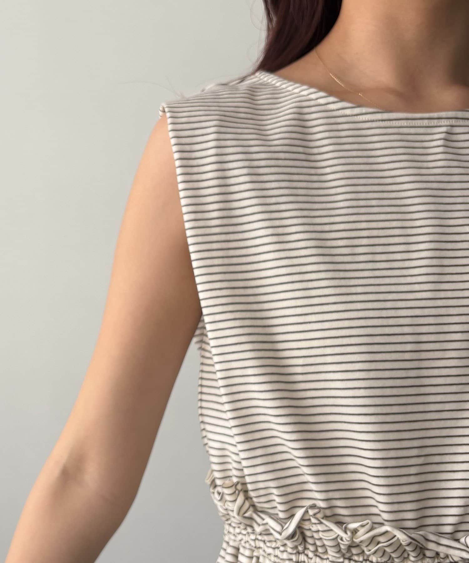 OUTLET(アウトレット) 【CAPRICIEUX LE'MAGE】ボーダー裾ギャザーT