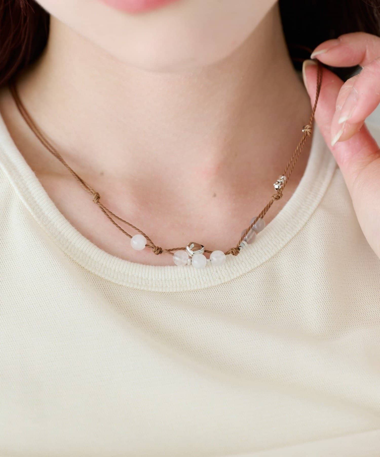 OUTLET(アウトレット) 【Kastane】ストーンダブルネックレス