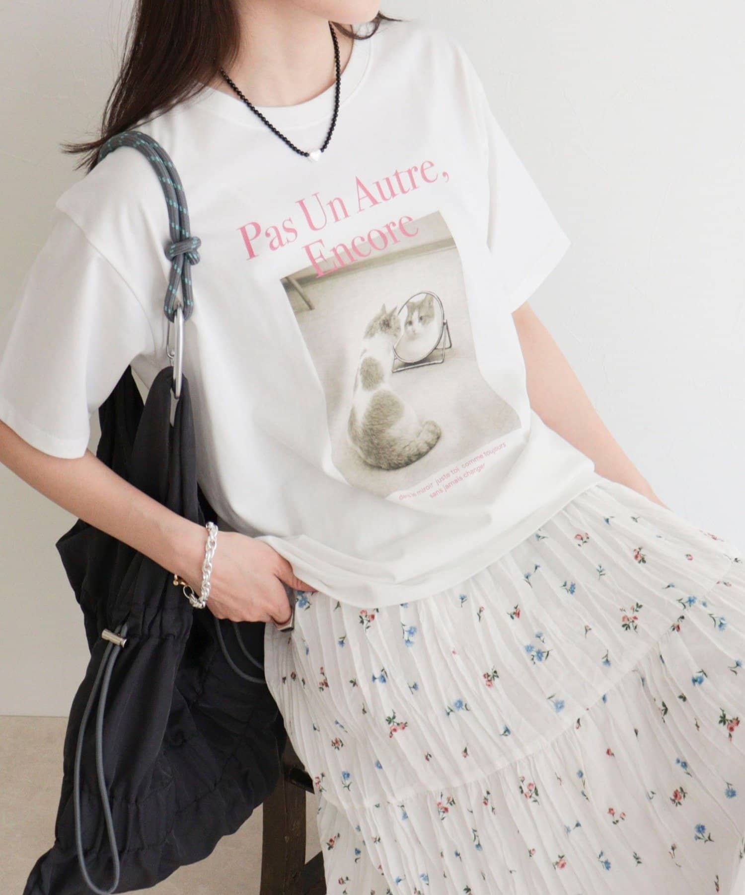 FREDY & GLOSTER(フレディ アンド グロスター) 【UVカット/接触冷感】CATフォトＴシャツ