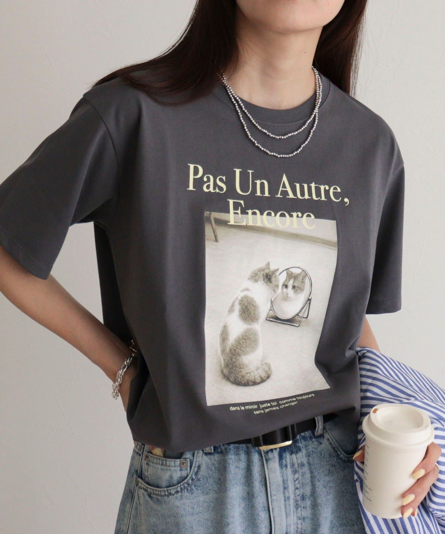 FREDY & GLOSTER(フレディ アンド グロスター) 【UVカット/接触冷感】CATフォトＴシャツ