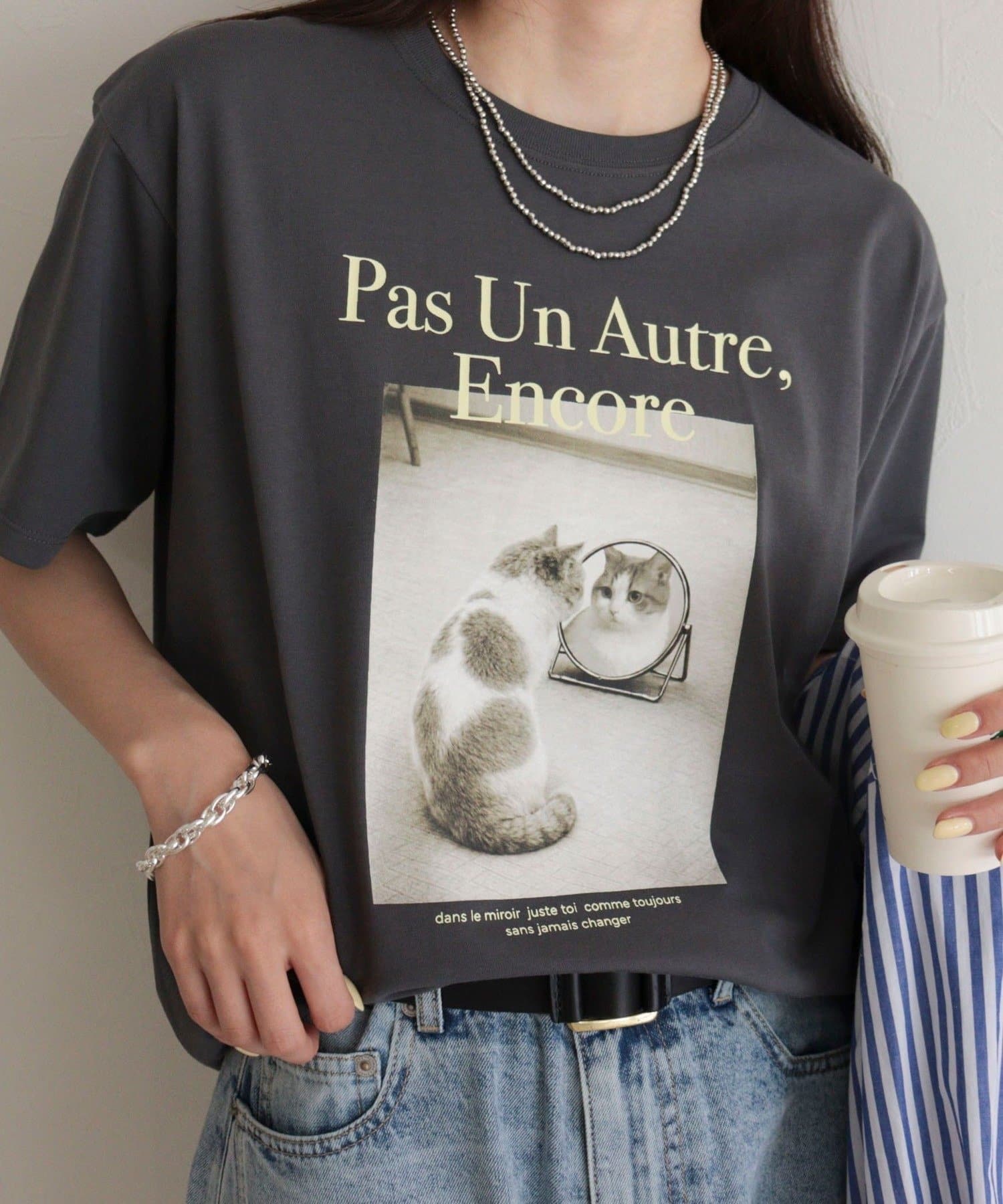 FREDY & GLOSTER(フレディ アンド グロスター) 【UVカット/接触冷感】CATフォトＴシャツ