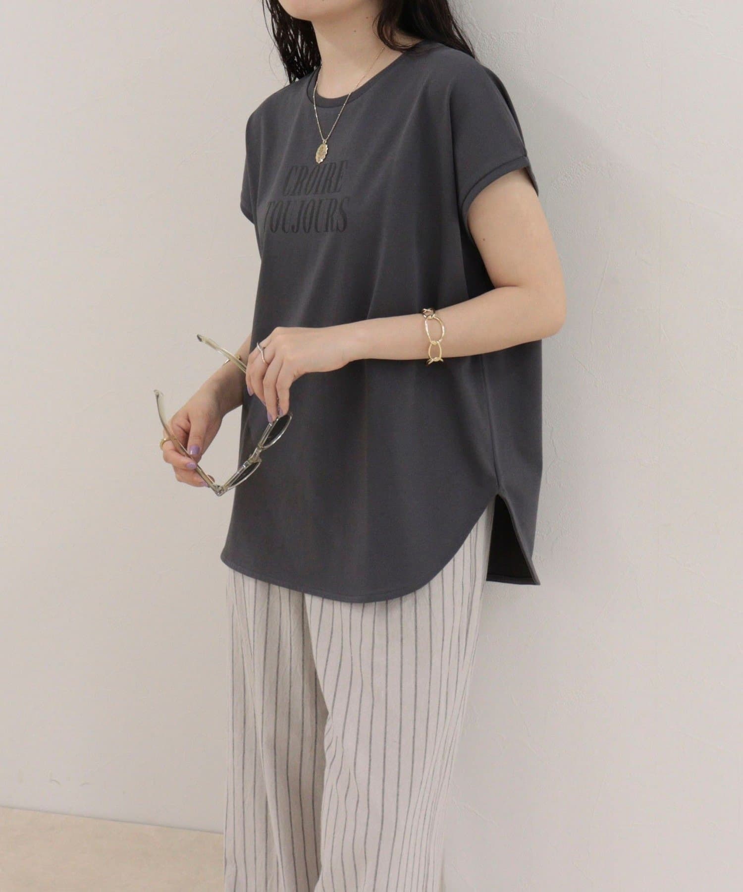 FREDY & GLOSTER(フレディ アンド グロスター) 【UVカット/接触冷感】フレンチロゴＴシャツ