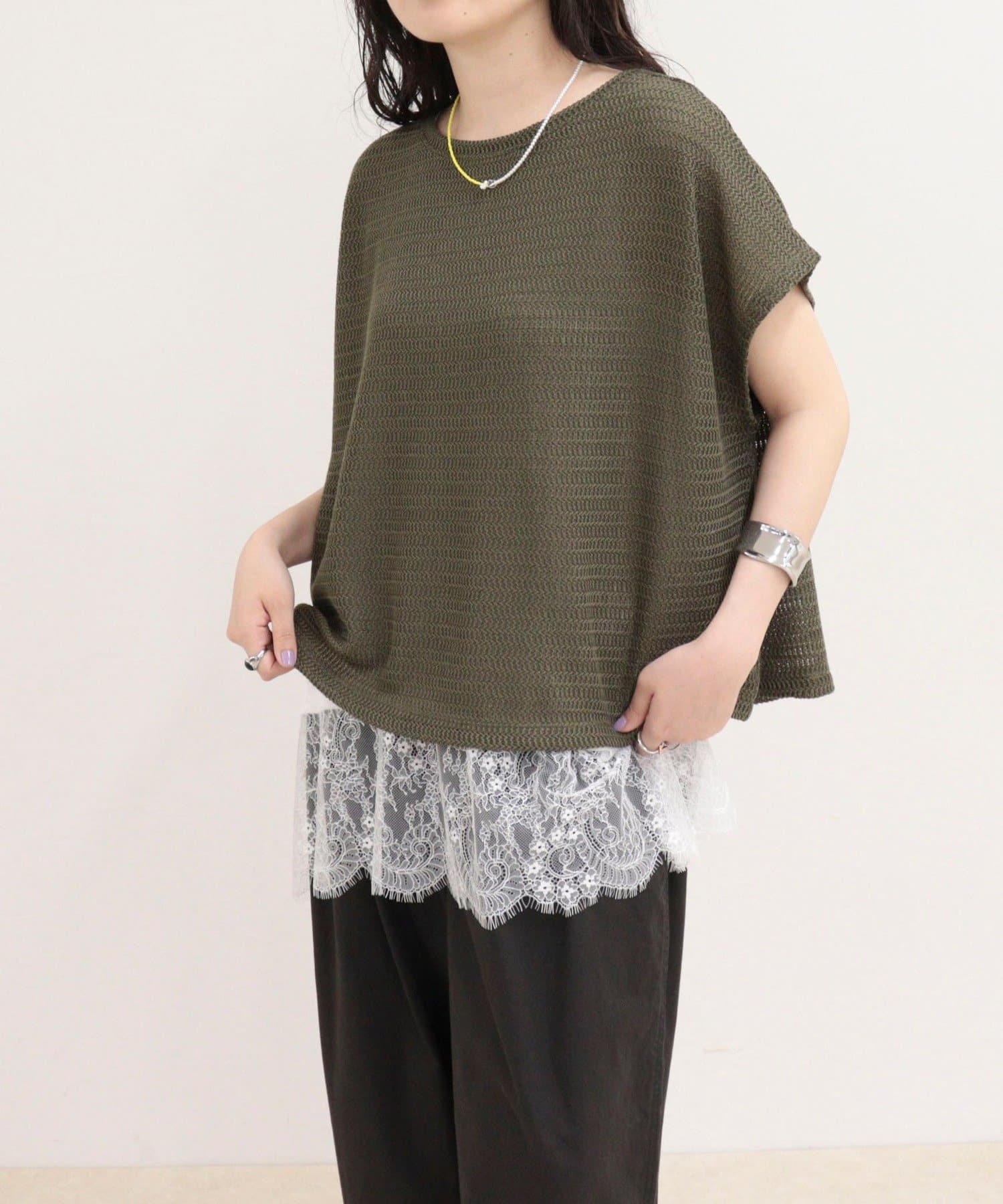 FREDY & GLOSTER(フレディ アンド グロスター) メッシュフレンチプルオーバーカットソー
