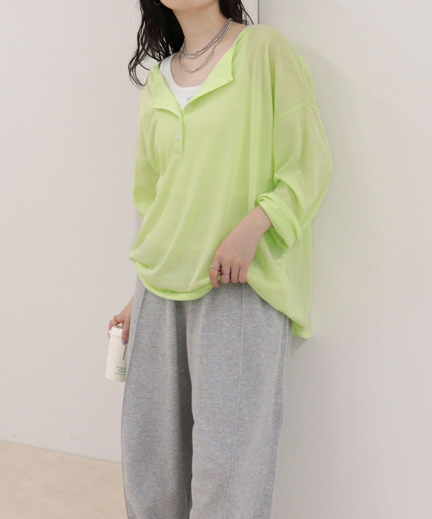 FREDY & GLOSTER(フレディ アンド グロスター) ヘンリー2WAYルーズロンTシャツ