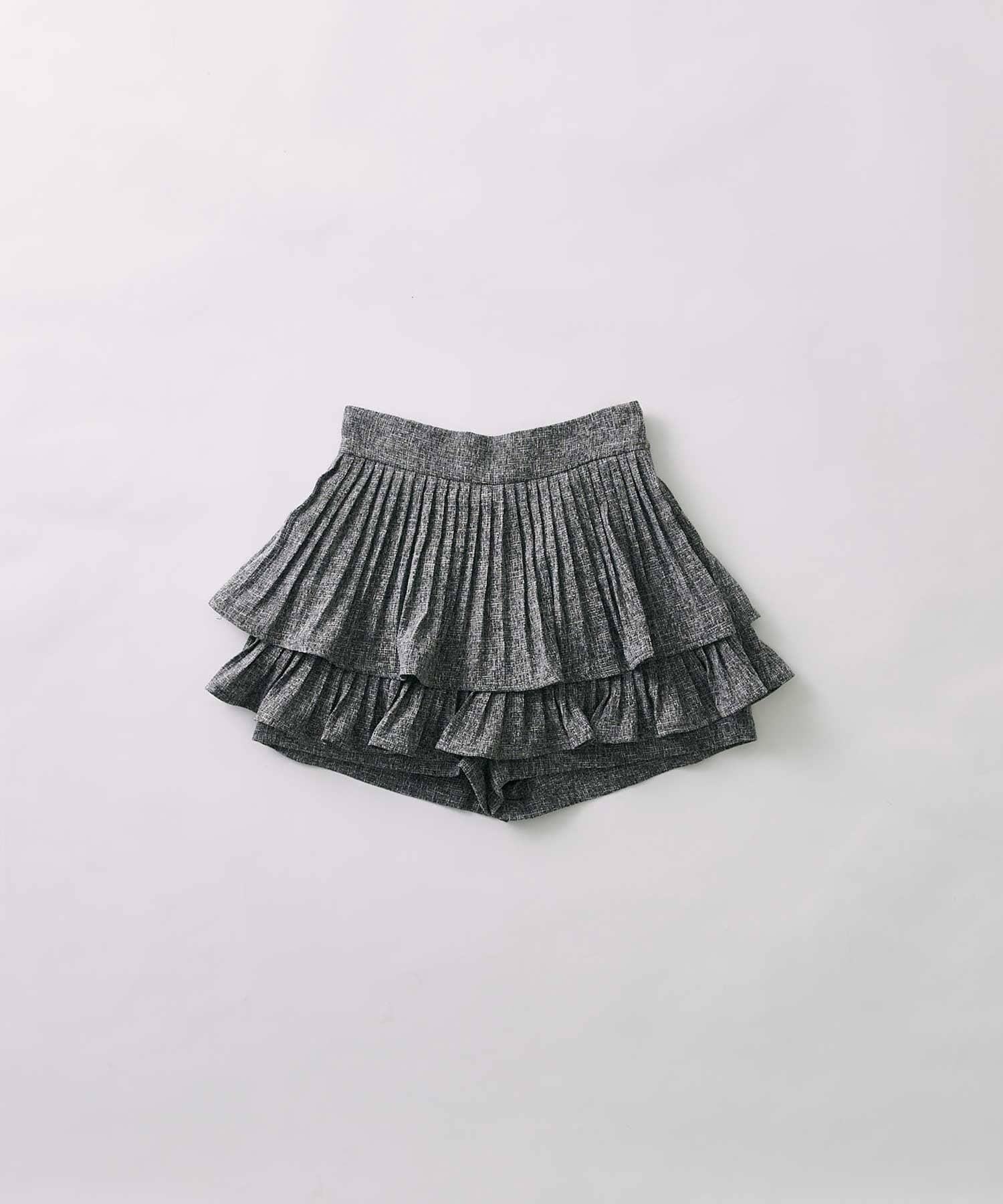 Belle Charme(ベルシャルム) Tweed Pleats Mini Skirt
