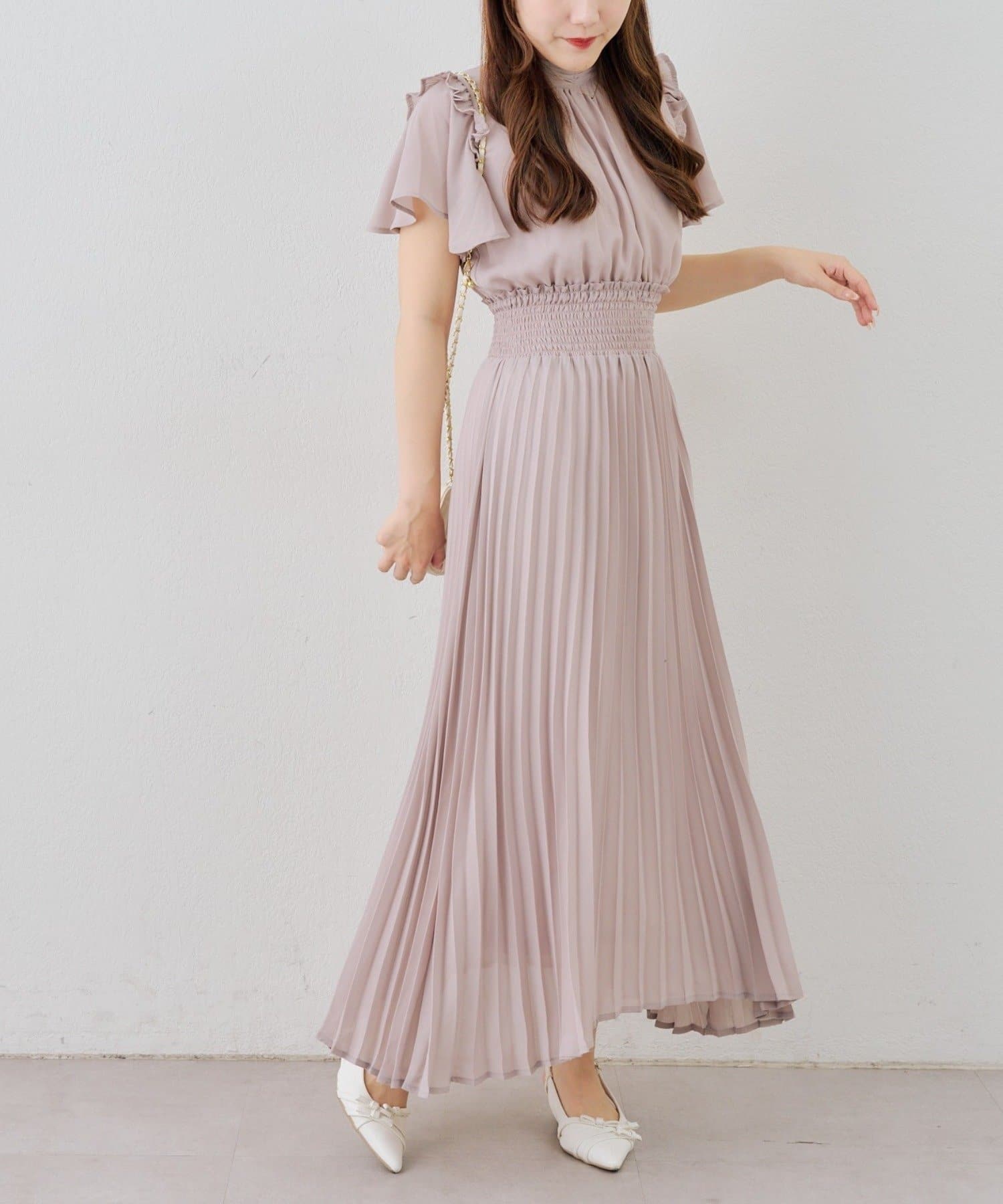 NICE CLAUP / OLIVE des OLIVE OUTLET(ナイスクラップ  / オリーブ デ オリーブ アウトレット) 【continuer】前後２ＷＡＹプリーツワンピース