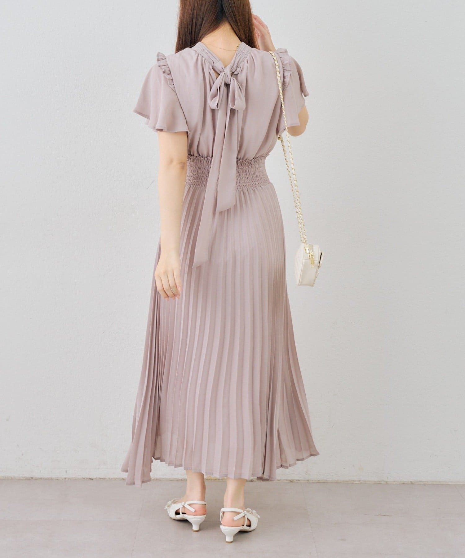 NICE CLAUP / OLIVE des OLIVE OUTLET(ナイスクラップ  / オリーブ デ オリーブ アウトレット) 【continuer】前後２ＷＡＹプリーツワンピース