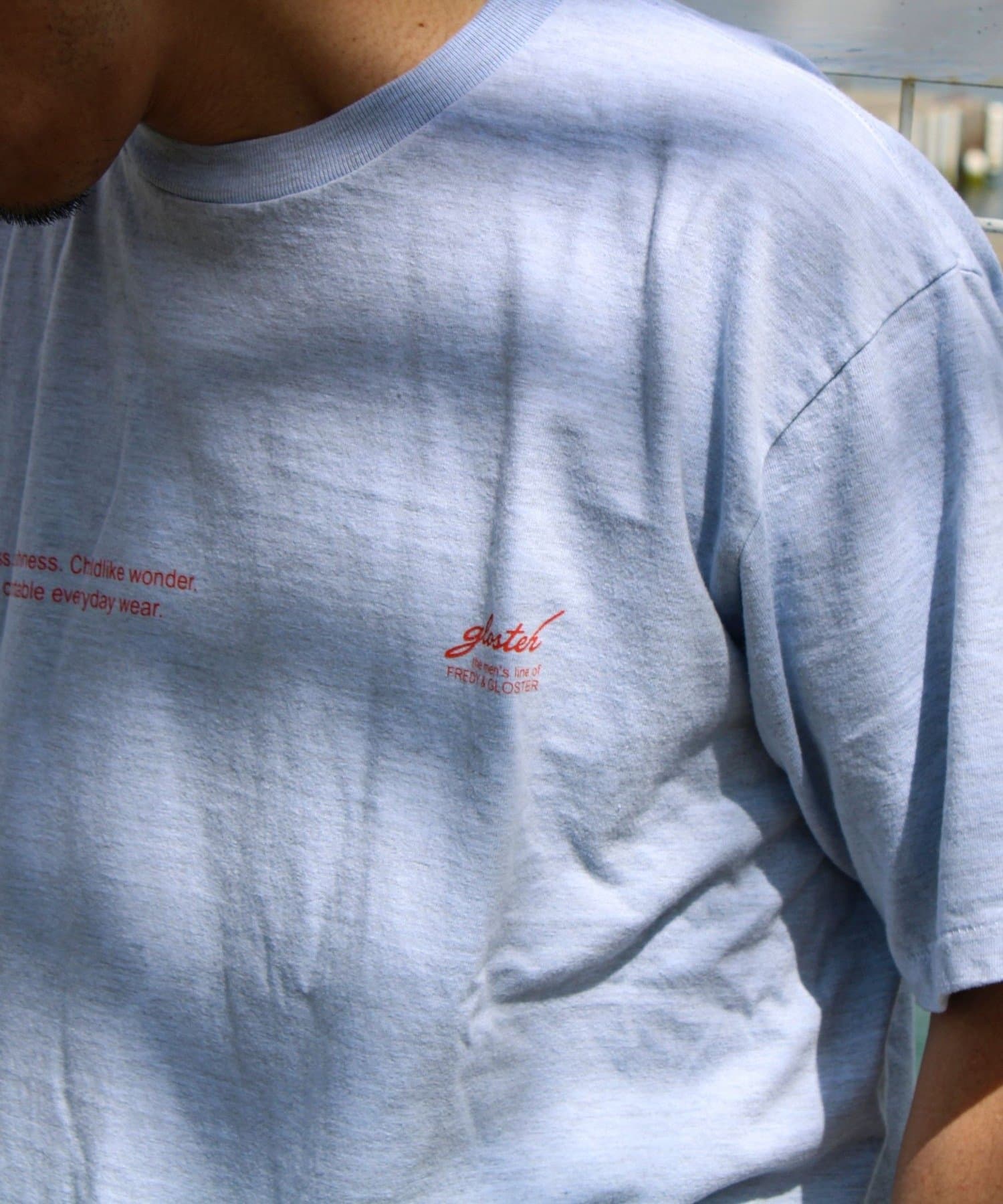 FREDY & GLOSTER(フレディ アンド グロスター) 【SCREEN STARS】杢ボディ染め 配色ロゴ クルーネックカラーＴシャツ