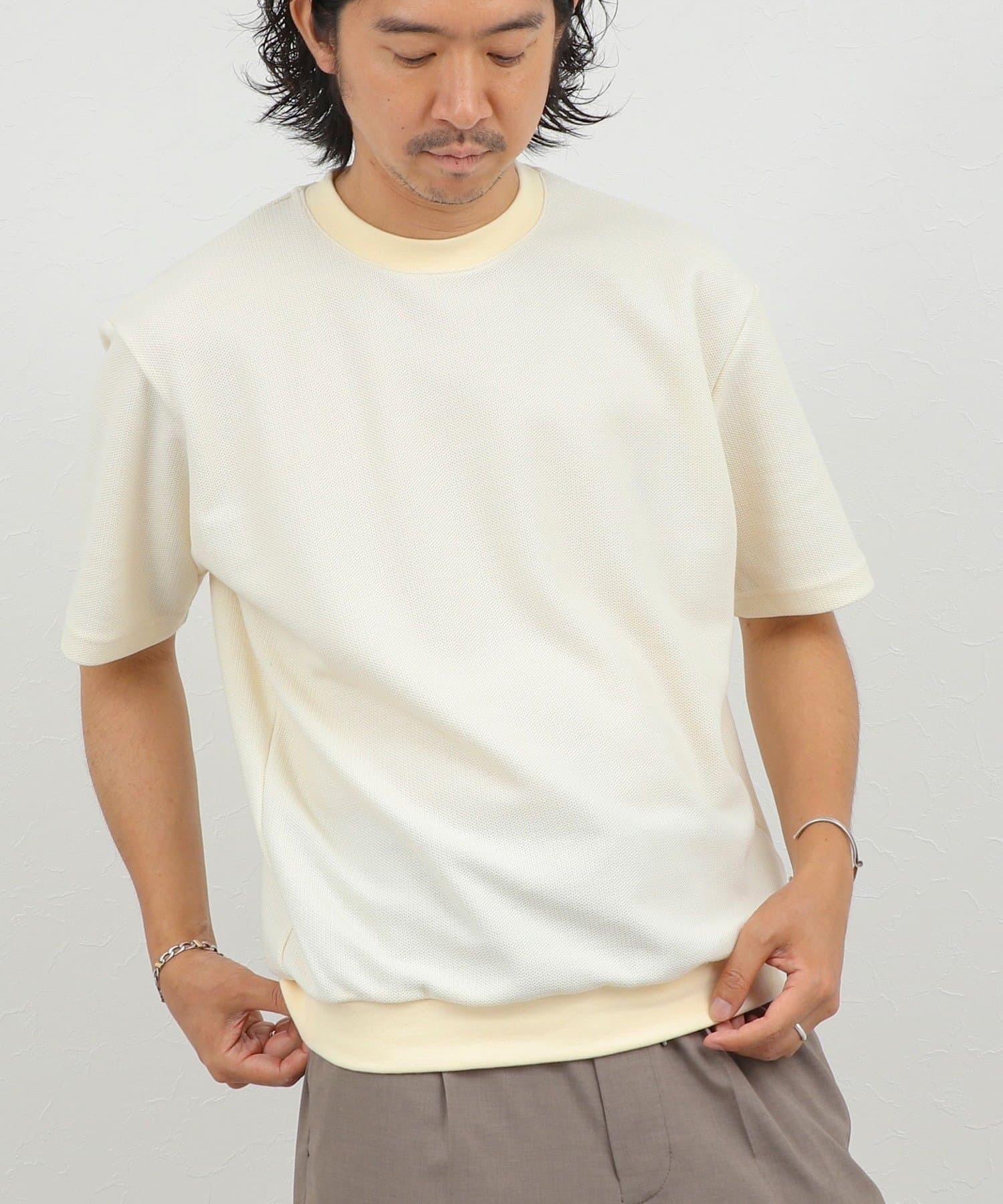 NOLLEY'S(ノーリーズ) 《ビジカジ対応》ニット風カノコTシャツ 26SS
