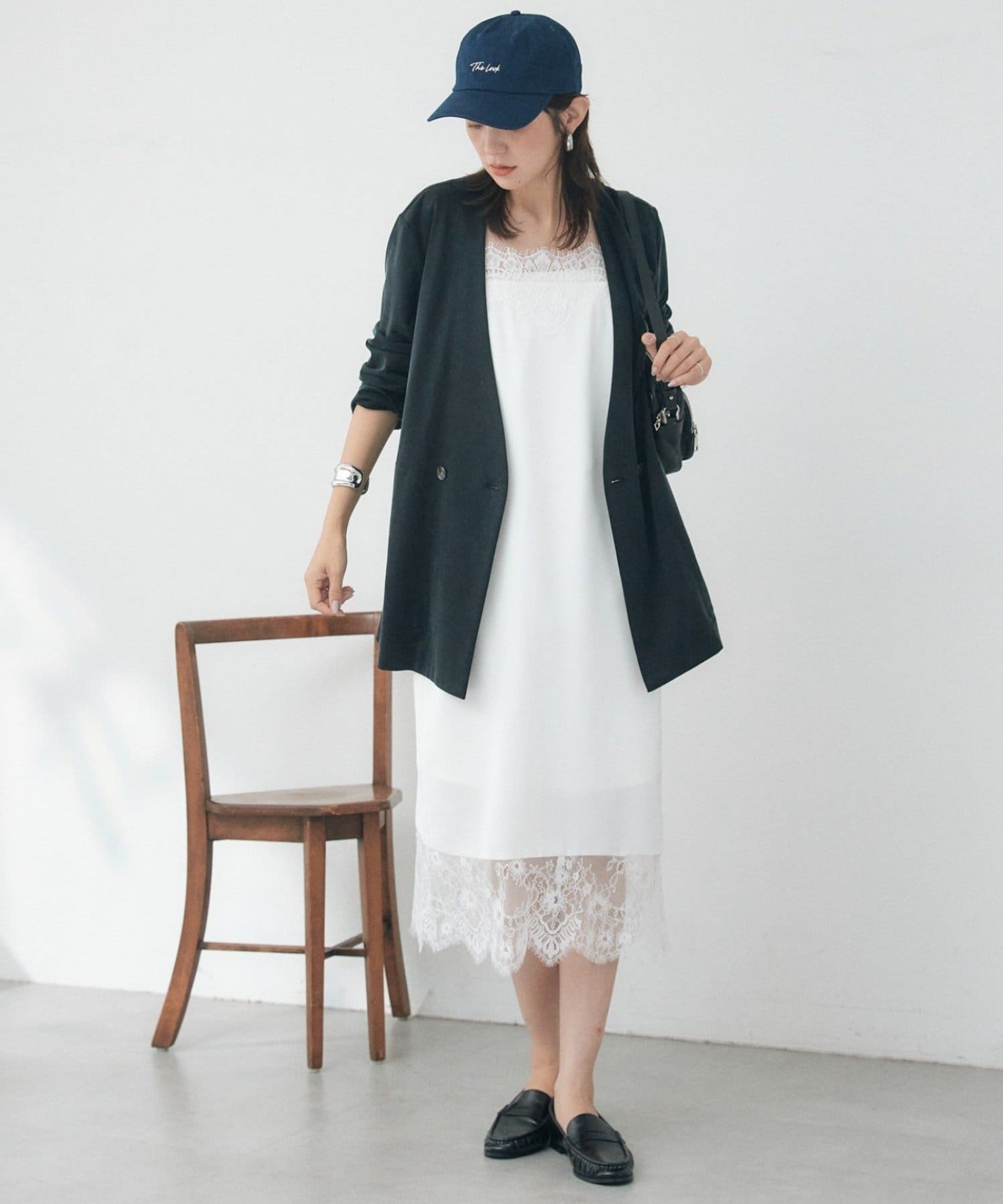 RIVE DROITE(リヴドロワ) 予約【手洗い可/長さ調整可/トレンド感◎】レーストリムキャミワンピース / 8月上旬お届け予定