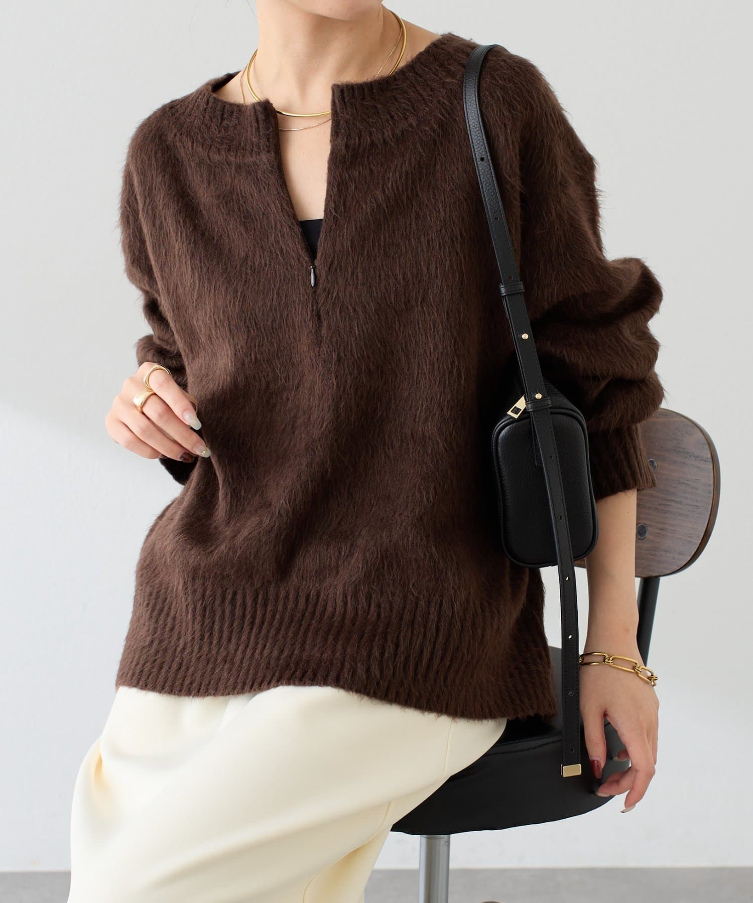 COLLAGE GALLARDAGALANTE(コラージュ ガリャルダガランテ) ≪シークレットページにて15%OFF！≫【EC限定カラーあり/軽量/お尻周りカバー◎】エアリージップニット