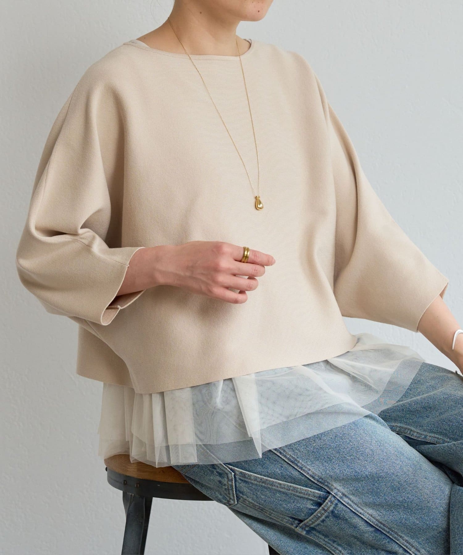 BEARDSLEY(ビアズリー) ショート丈ニットポンチョ