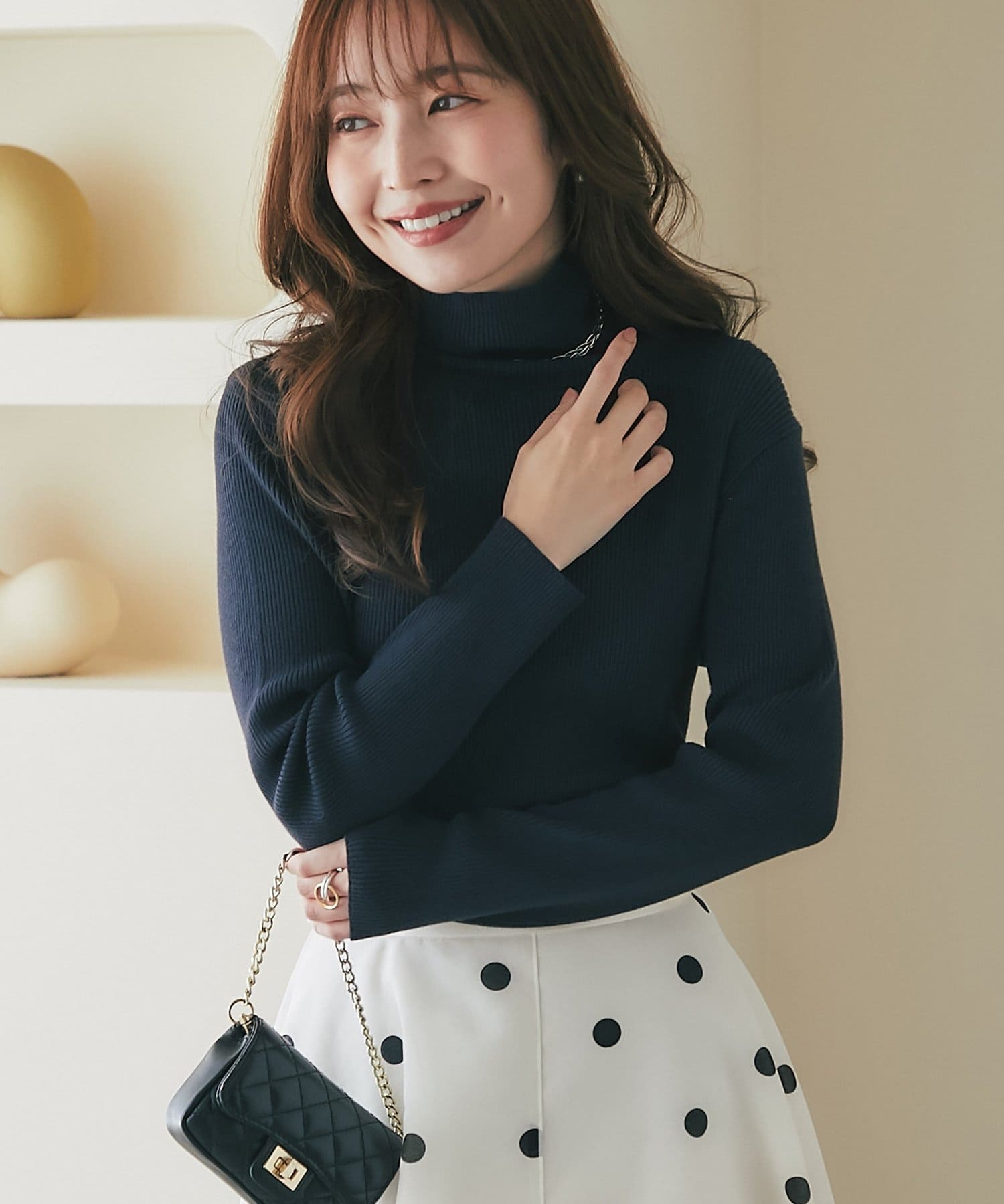 La boutique BonBon(ラブティックボンボン) リブタートルニット