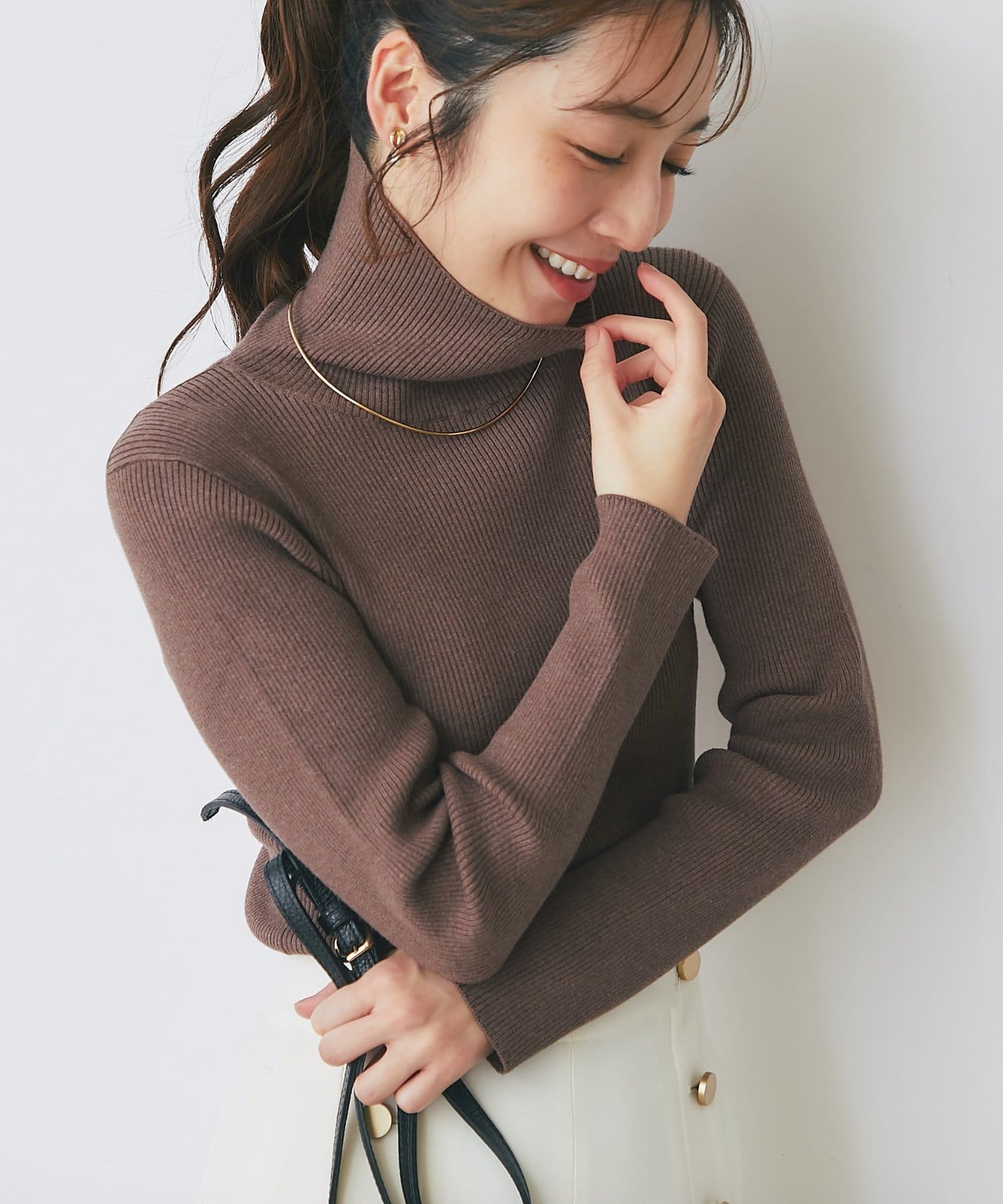 La boutique BonBon(ラブティックボンボン) 【新色登場！・チクチクしない】リブタートルニット