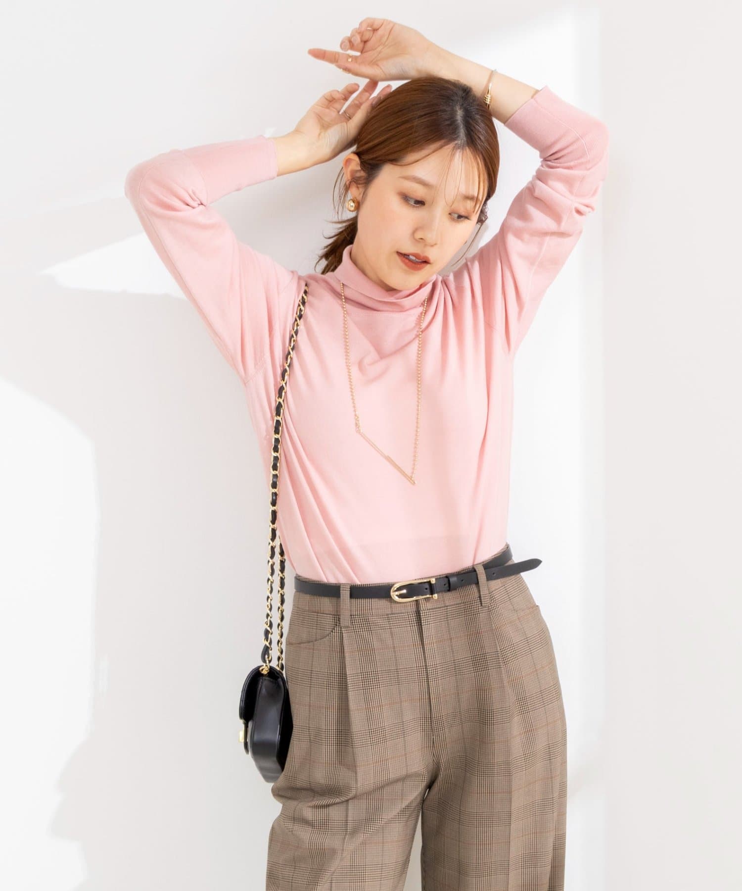 NOLLEY'S(ノーリーズ) 《手洗い可能》18Ｇマレーハイネックプルオーバー