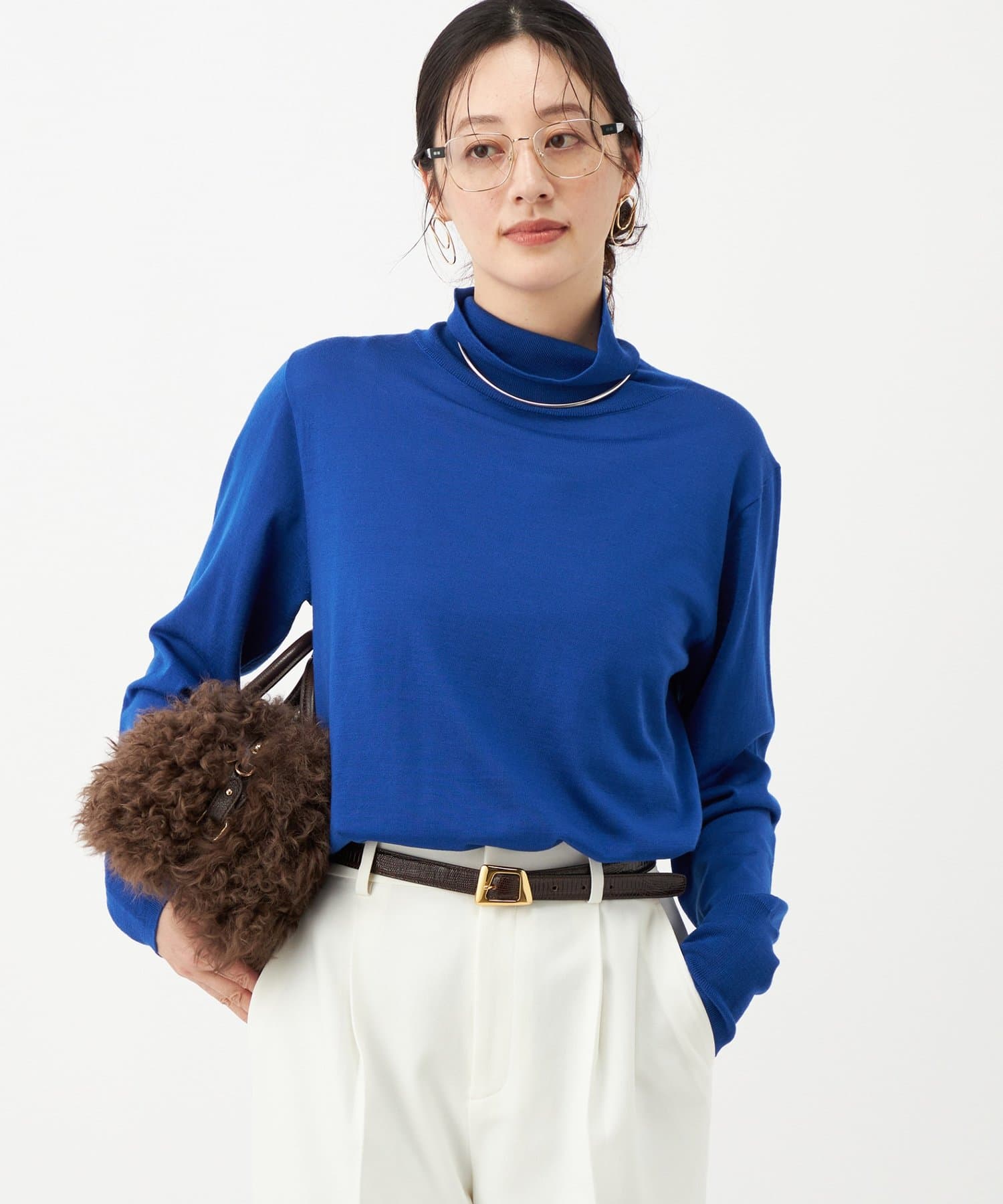 NOLLEY'S(ノーリーズ) 《手洗い可能》18Ｇマレーハイネックプルオーバー