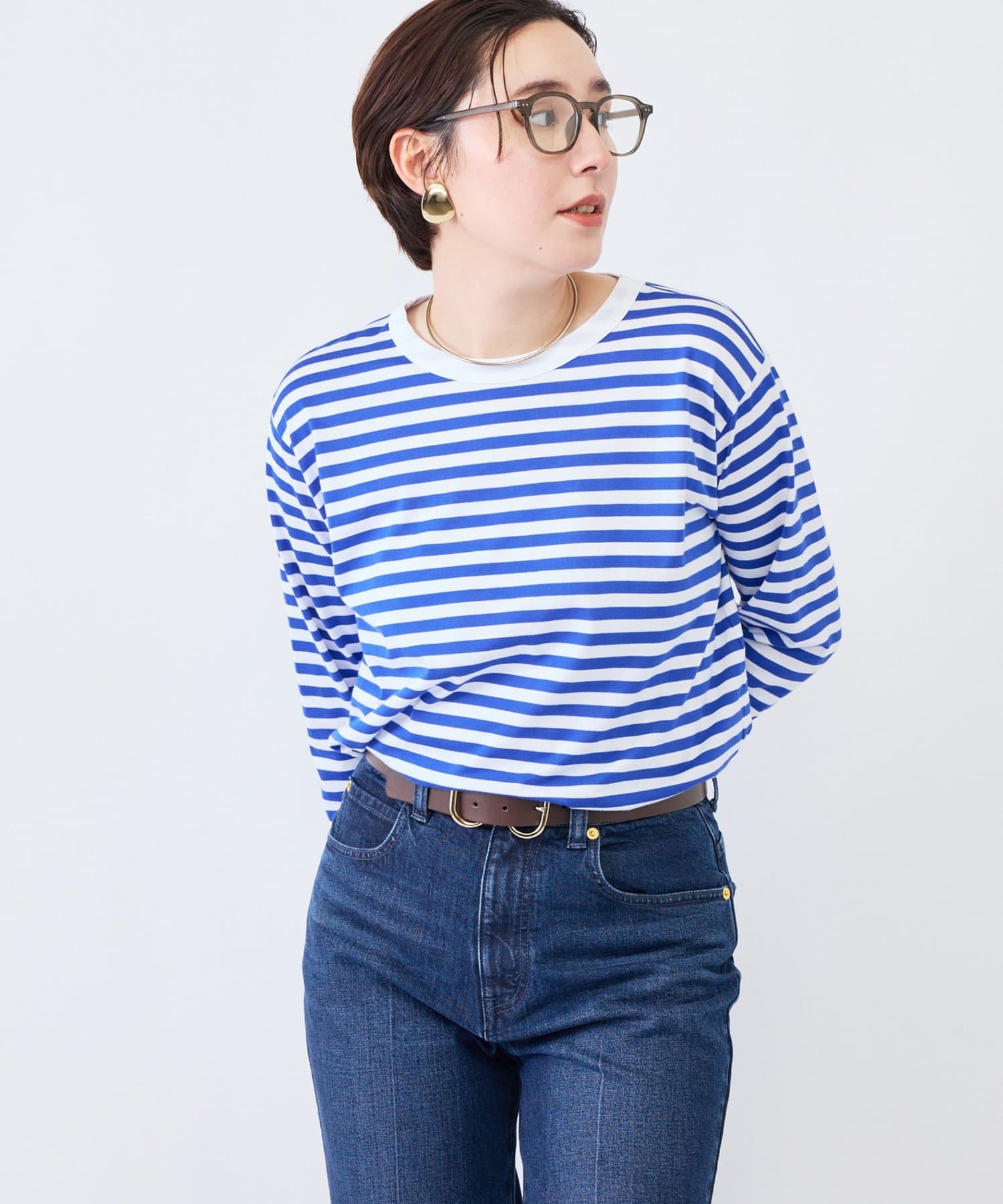 NOLLEY'S(ノーリーズ) ウォッシャブルロングスリーブＴシャツGIZA COTTON