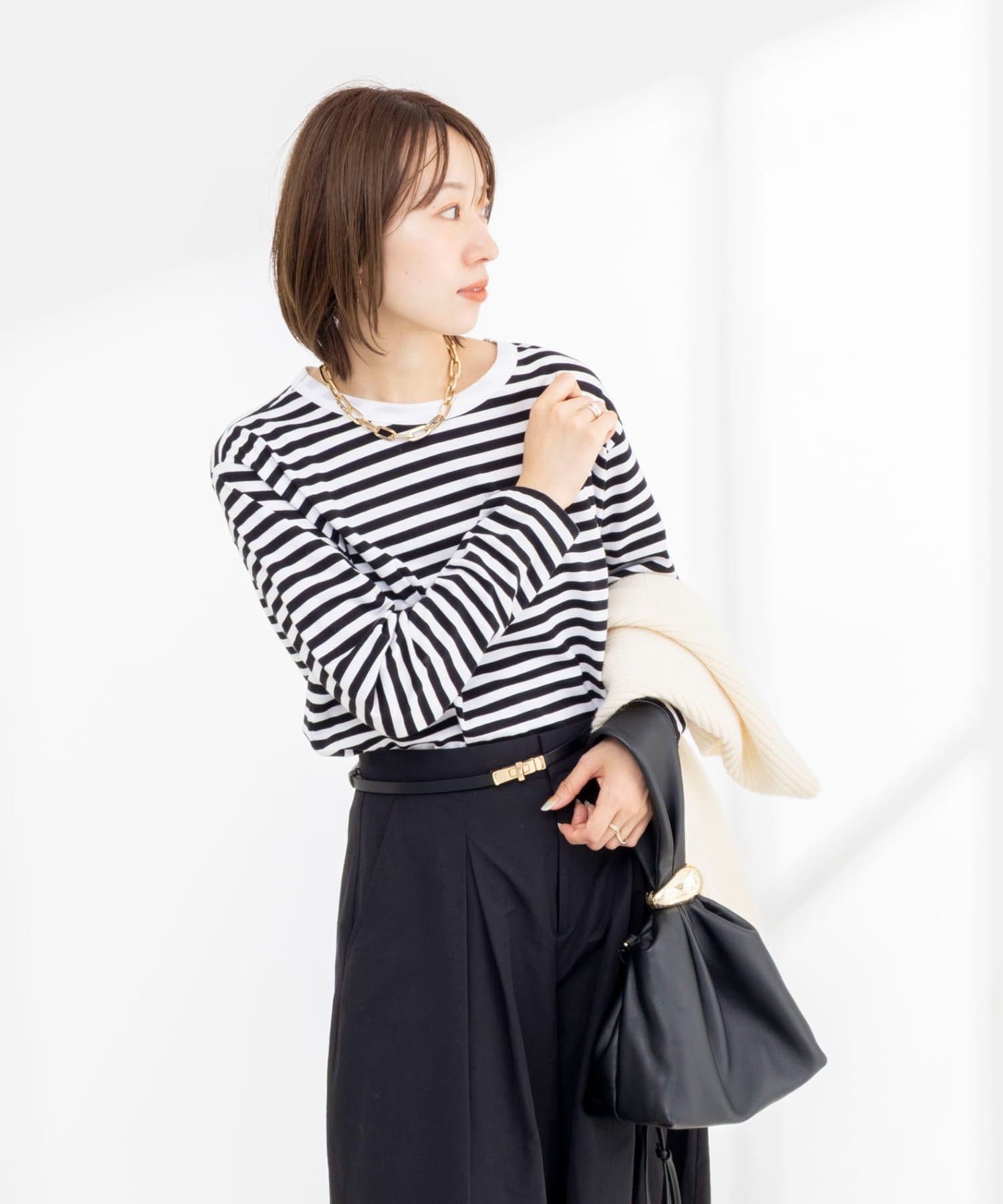 NOLLEY'S(ノーリーズ) ウォッシャブルロングスリーブＴシャツGIZA COTTON