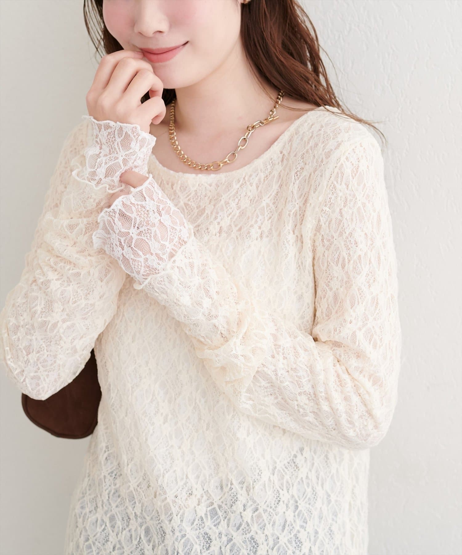 natural couture(ナチュラルクチュール) リバーシブルレーストップス