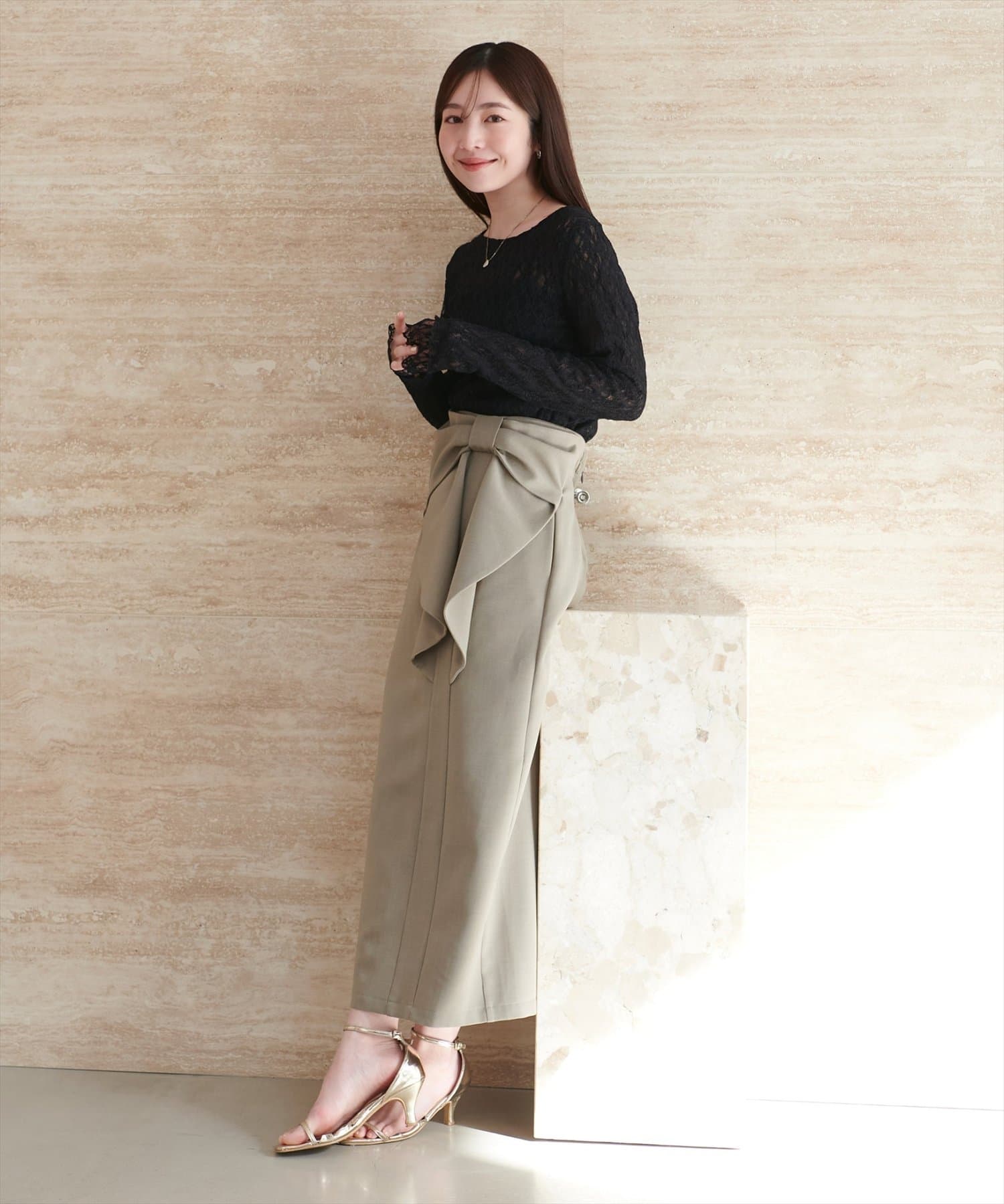 natural couture(ナチュラルクチュール) リバーシブルレーストップス