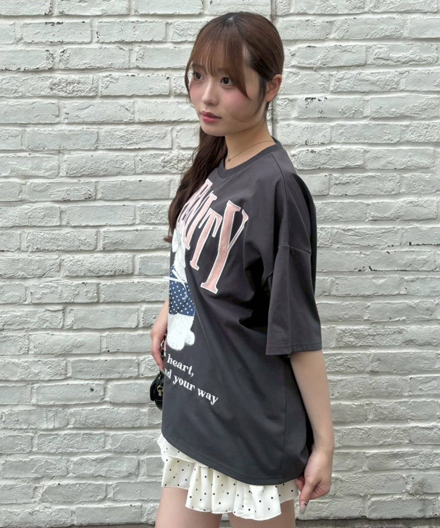 NICE CLAUP / OLIVE des OLIVE OUTLET(ナイスクラップ  / オリーブ デ オリーブ アウトレット) 【continuer】DOGプリントBIG TEE