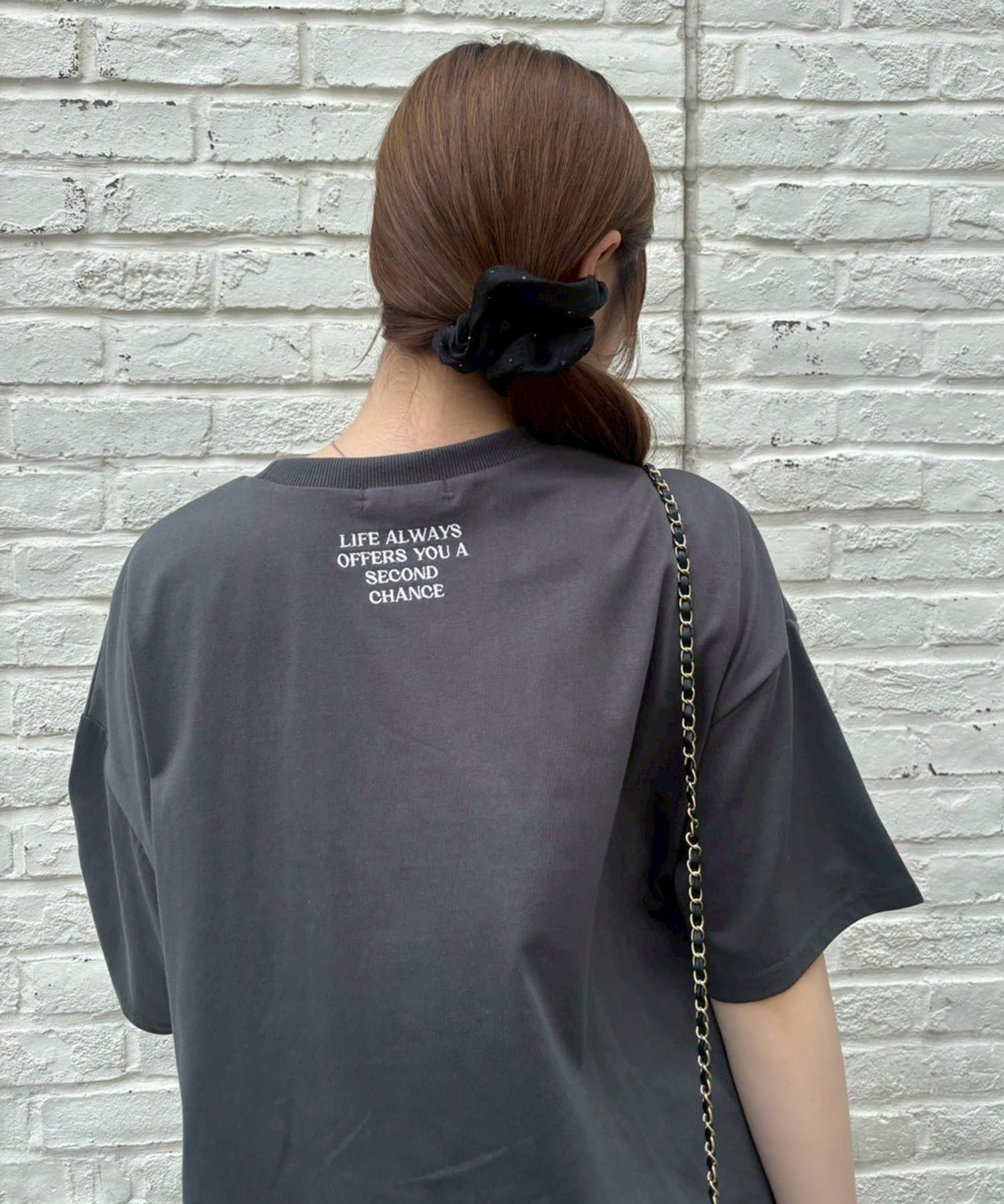 NICE CLAUP / OLIVE des OLIVE OUTLET(ナイスクラップ  / オリーブ デ オリーブ アウトレット) 【continuer】DOGプリントBIG TEE