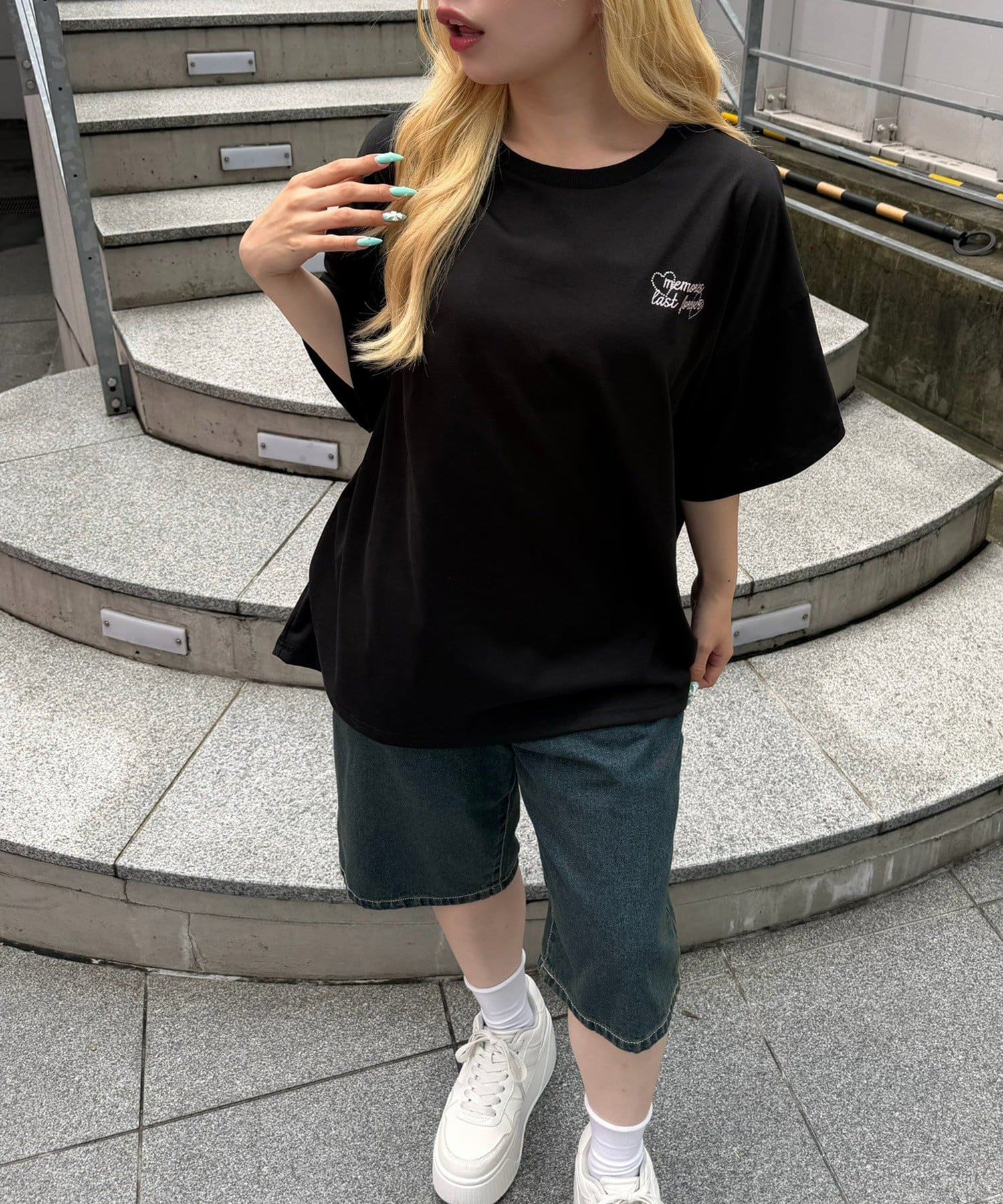 NICE CLAUP / OLIVE des OLIVE OUTLET(ナイスクラップ  / オリーブ デ オリーブ アウトレット) 【continuer】ドットロゴBigTee