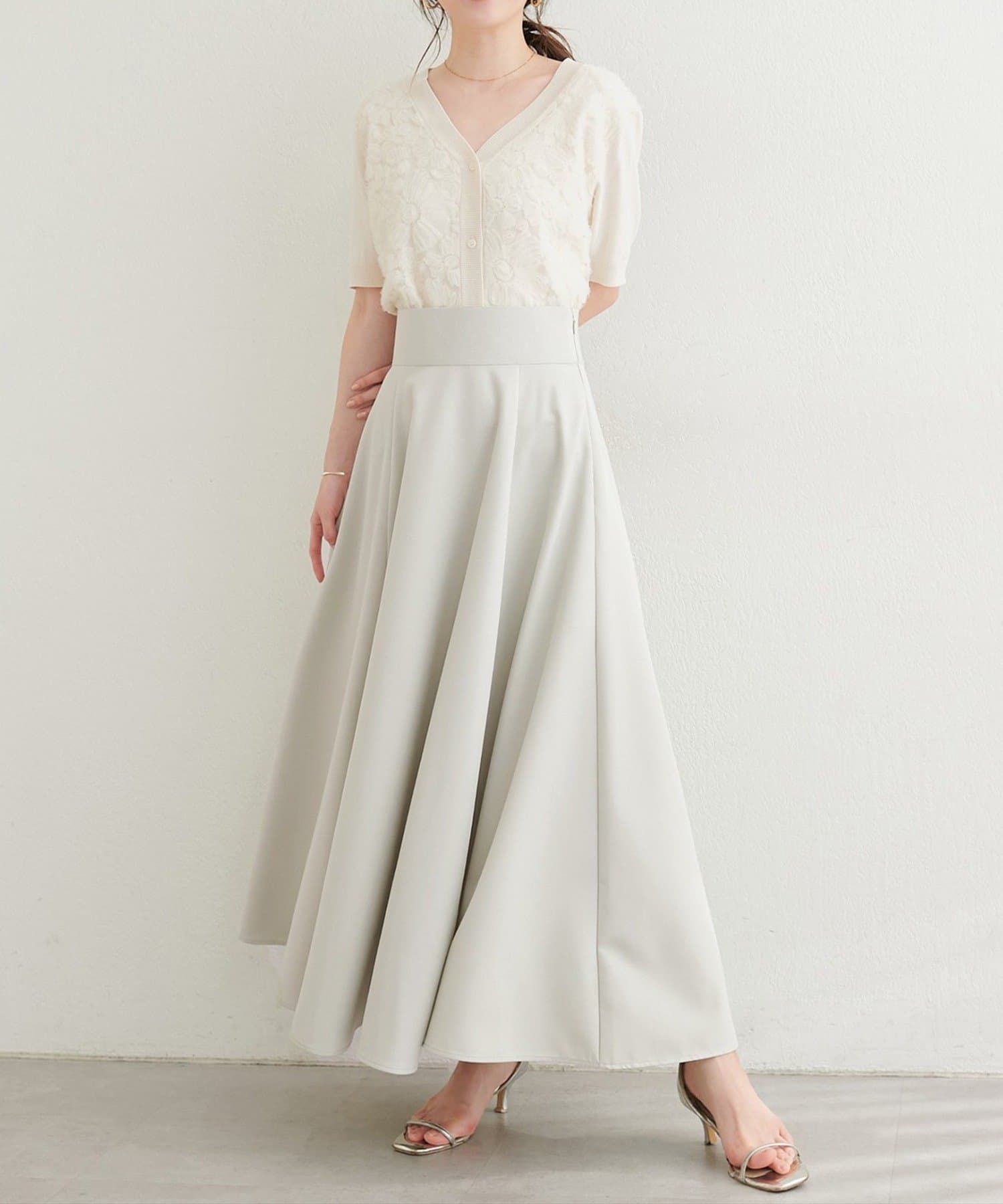NICE CLAUP / OLIVE des OLIVE OUTLET(ナイスクラップ  / オリーブ デ オリーブ アウトレット) 【natural couture】ハイウエストサーキュラースカート