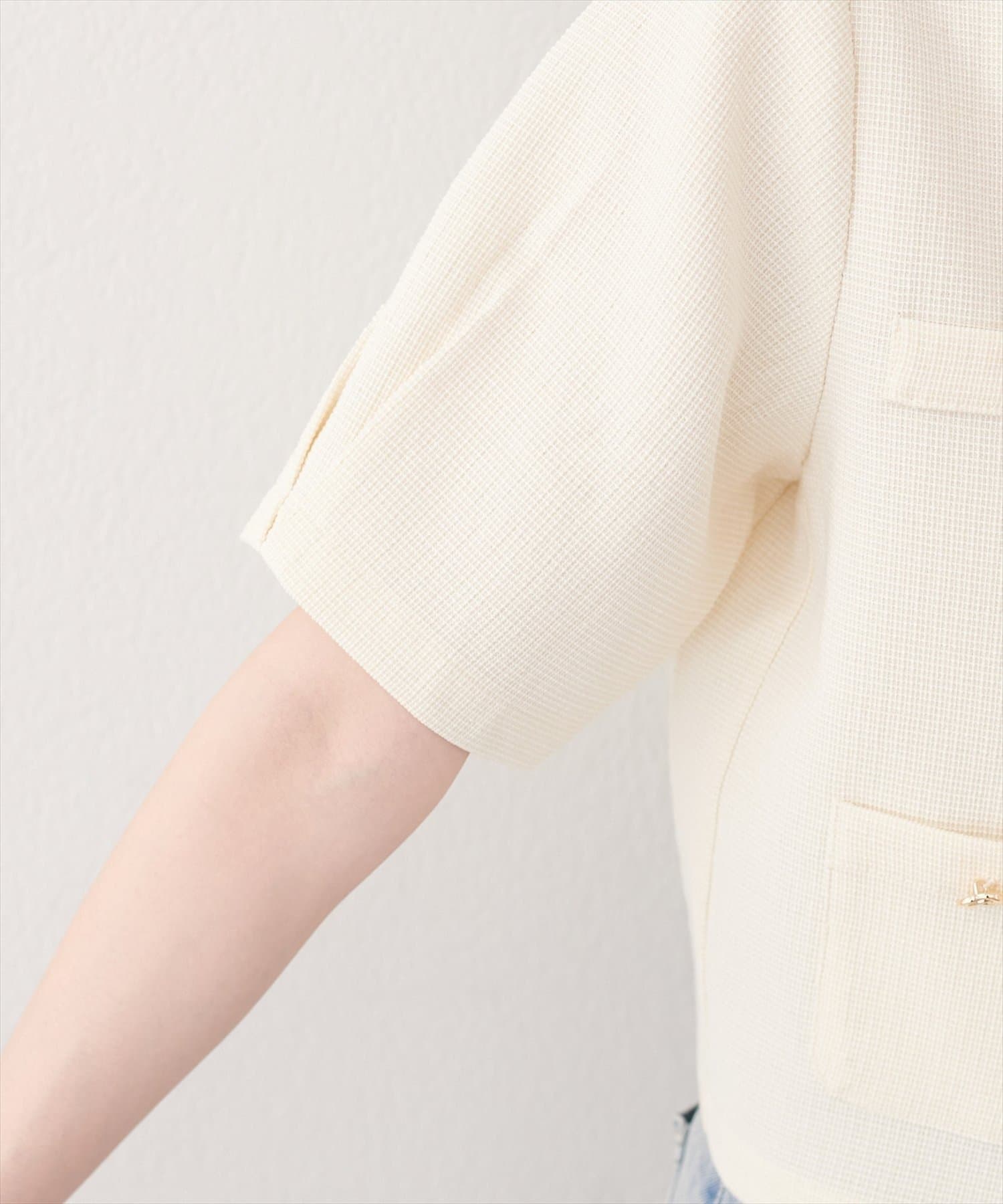 NICE CLAUP / OLIVE des OLIVE OUTLET(ナイスクラップ  / オリーブ デ オリーブ アウトレット) 【natural couture】ツイード半袖ジャケット