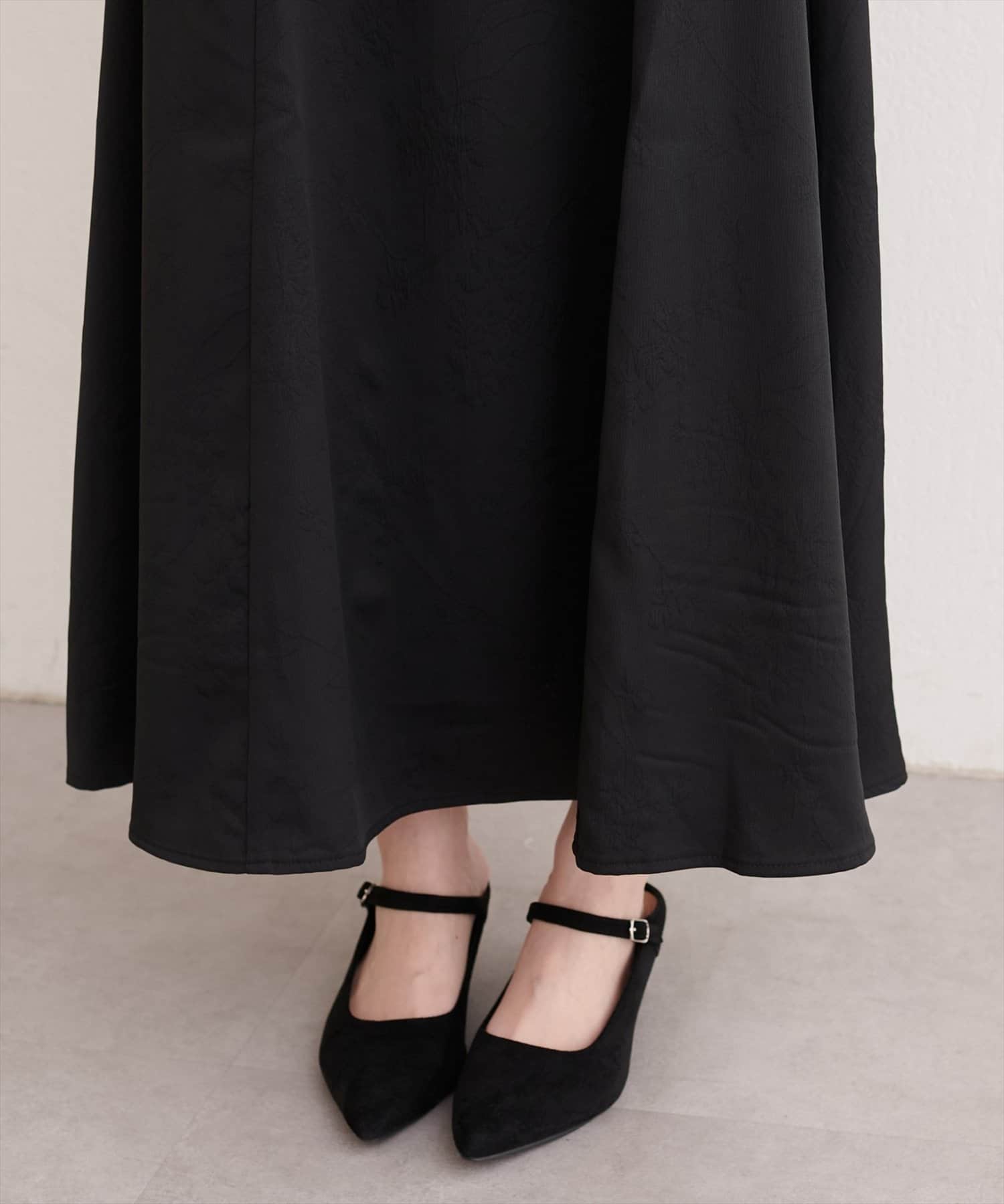 NICE CLAUP / OLIVE des OLIVE OUTLET(ナイスクラップ  / オリーブ デ オリーブ アウトレット) 【natural couture】フラワージャガードジゴスリーブワンピース