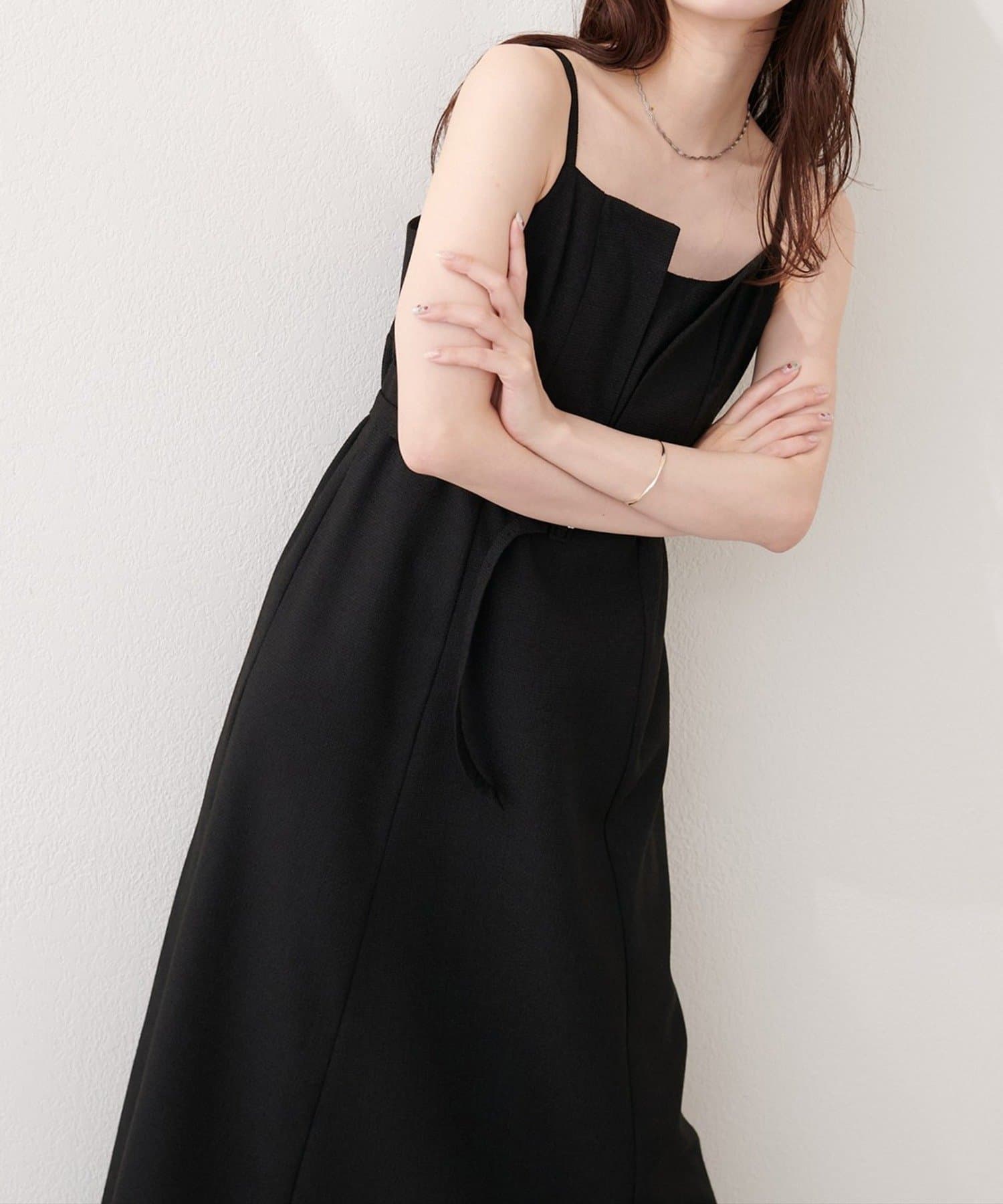 NICE CLAUP / OLIVE des OLIVE OUTLET(ナイスクラップ  / オリーブ デ オリーブ アウトレット) 【natural couture】フロントスリットキャミワンピース