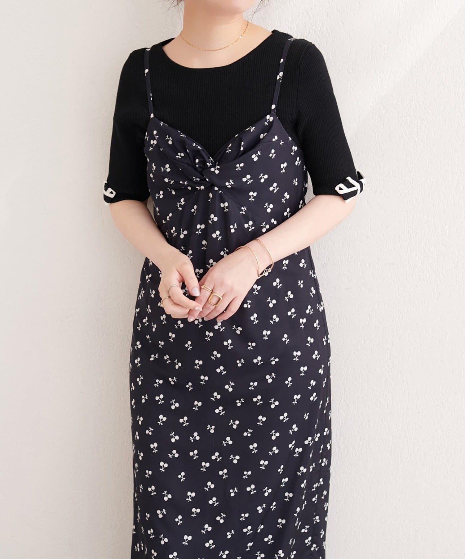 NICE CLAUP / OLIVE des OLIVE OUTLET(ナイスクラップ  / オリーブ デ オリーブ アウトレット) 【natural couture】フルーツ柄キャミワンピース