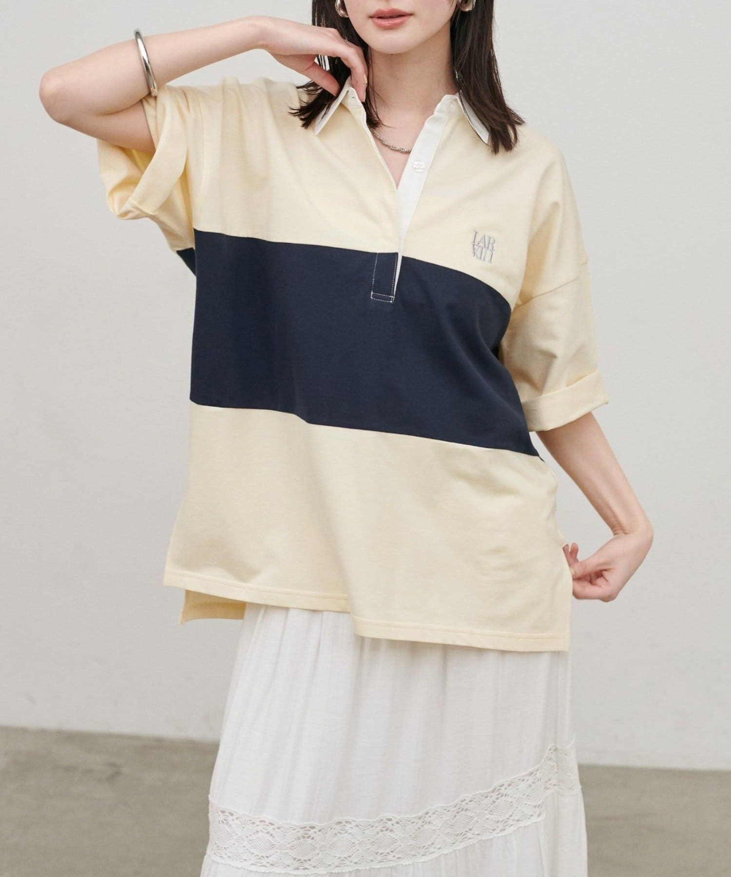 NICE CLAUP / OLIVE des OLIVE OUTLET(ナイスクラップ  / オリーブ デ オリーブ アウトレット) 【LARUTA】ポロラガーカットプルオーバー