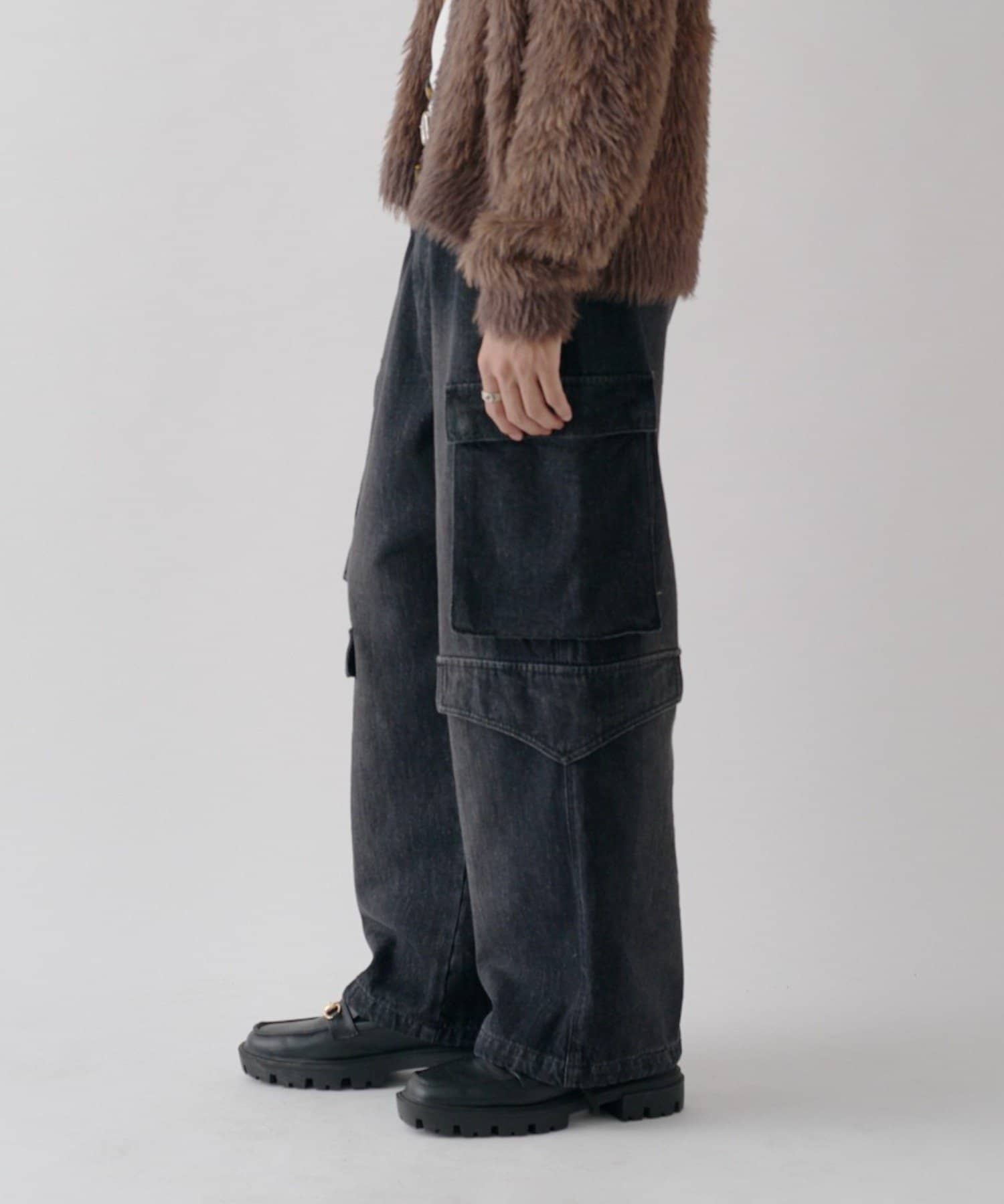 -goocy-(グーシー) デニムワイドカーゴパンツ