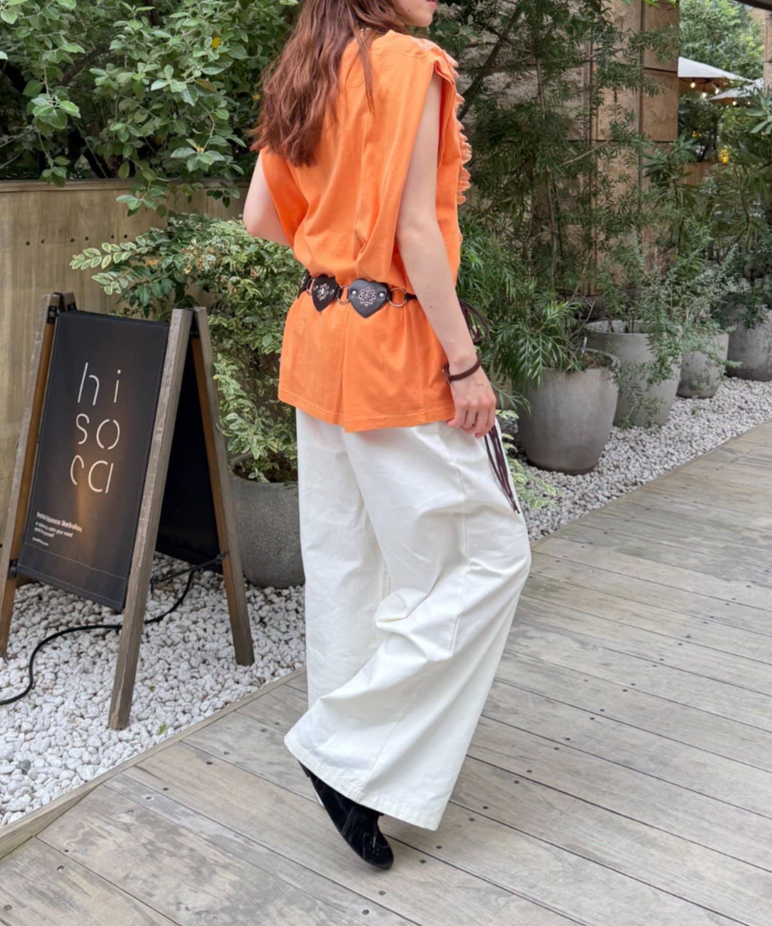 w closet(ダブルクローゼット) レースバンドTシャツ
