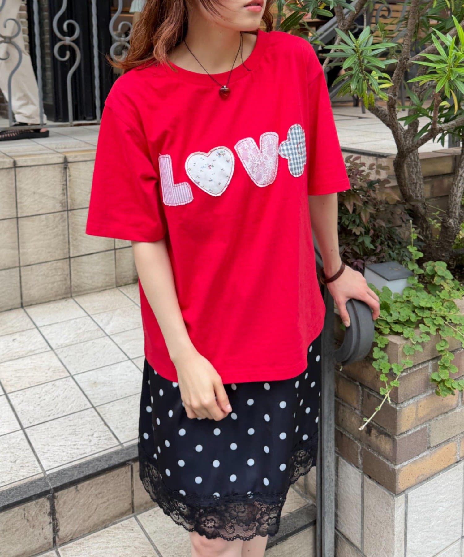w closet(ダブルクローゼット) LOVE Tシャツ