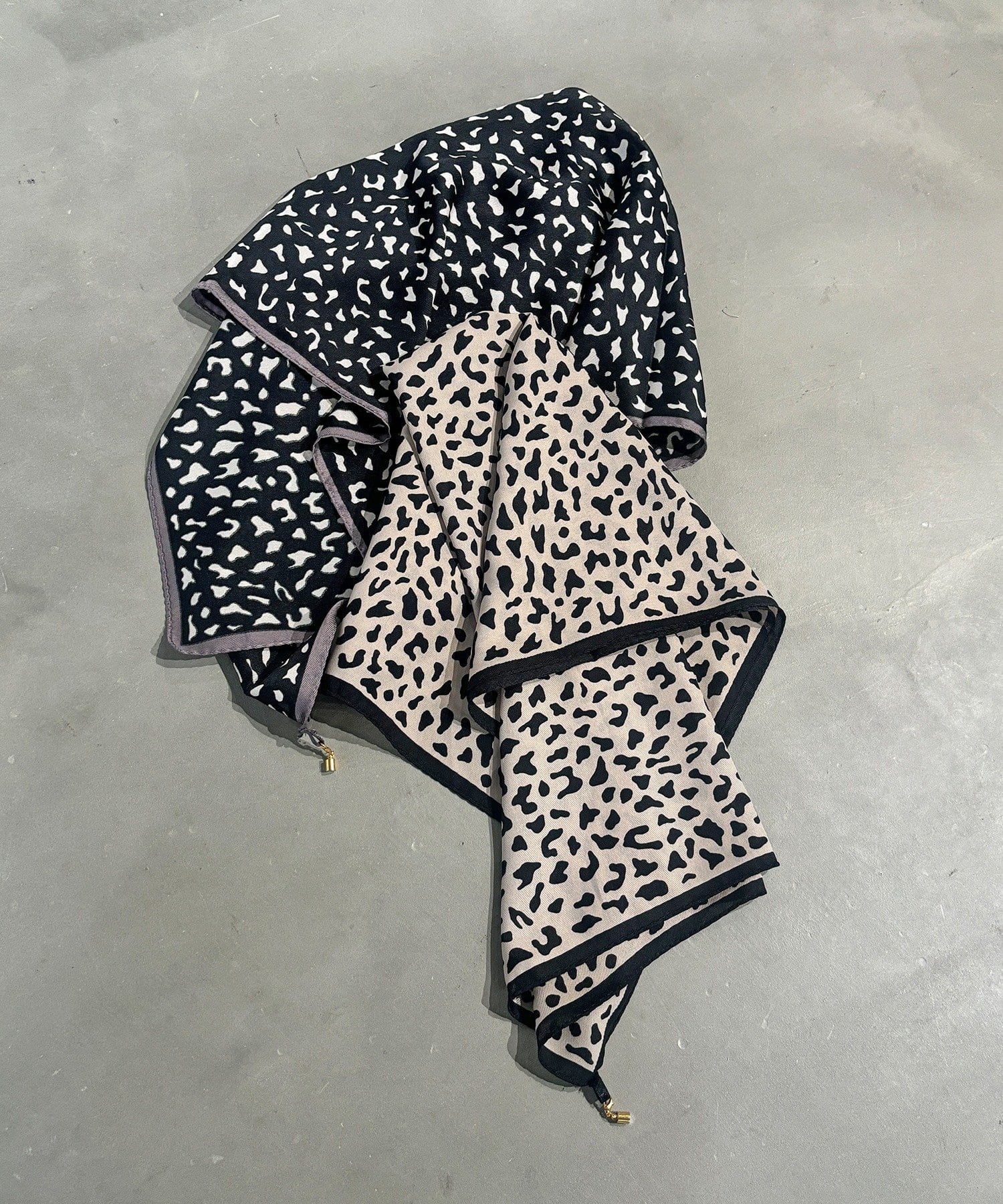 DOUDOU(ドゥドゥ) レオパード柄マグネット付スカーフ